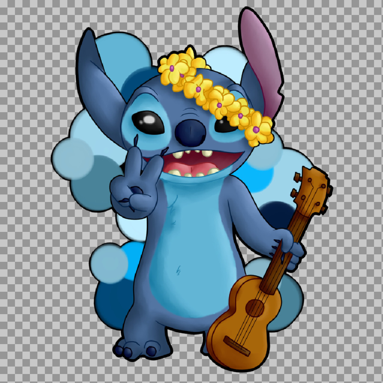 Cute Stitch with Ukulele PNG | Disney Clip Art...