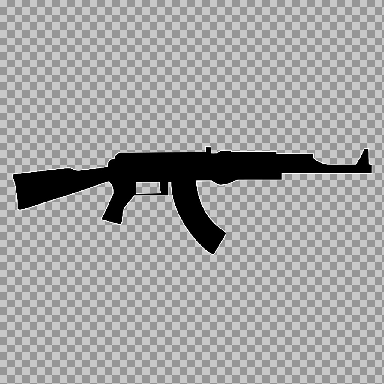 AK-47 Rifle Outline PNG Icon | Free Download...