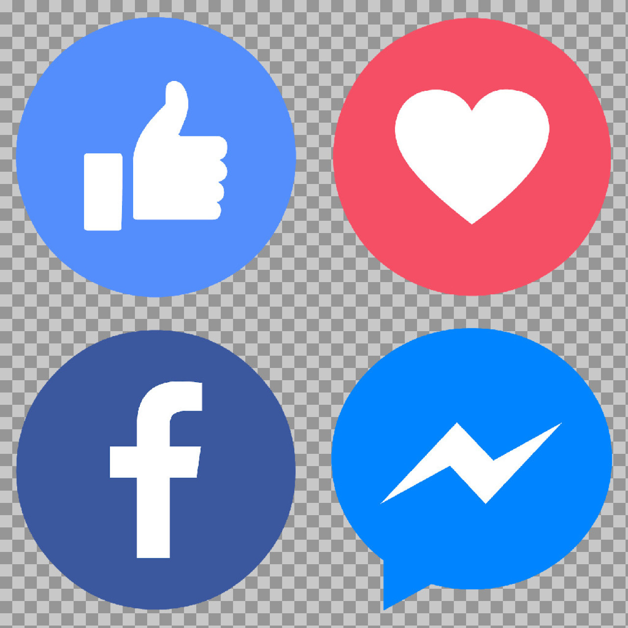 Facebook & Messenger Social Media Icon Set (PNG)...