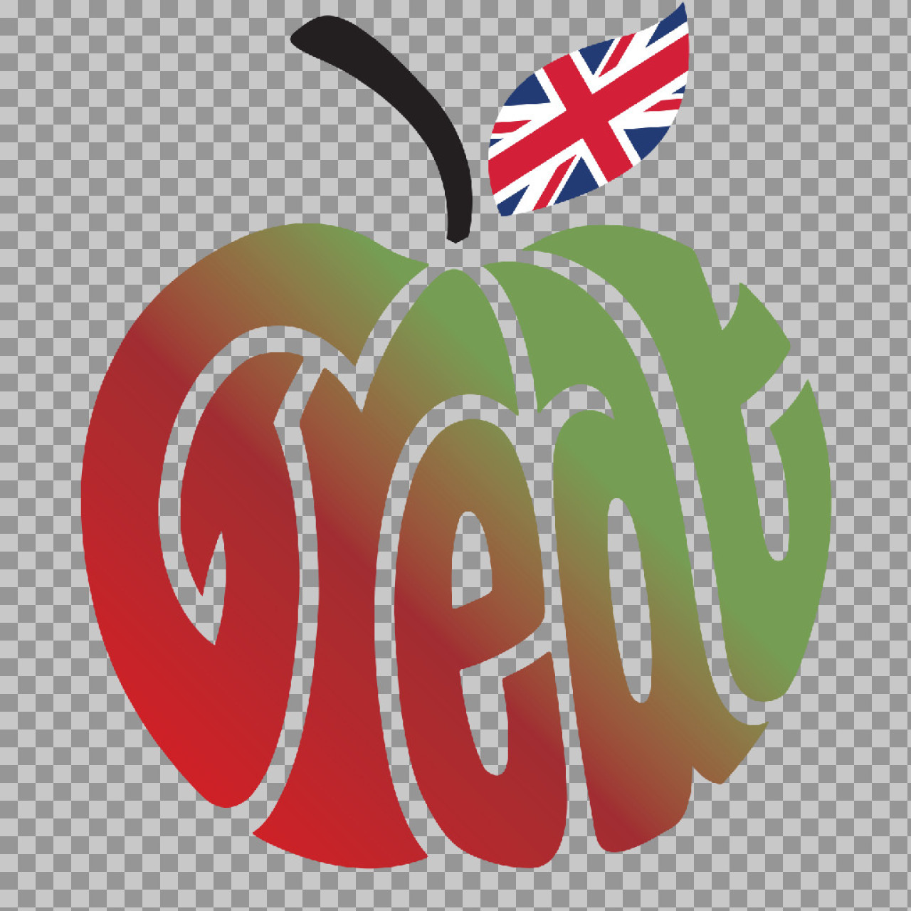 Great Britain Apple Logo PNG | UK Flag Typography...