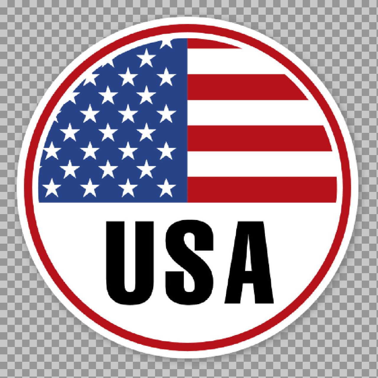 USA Flag Circle Icon | Patriotic American Badge PNG...