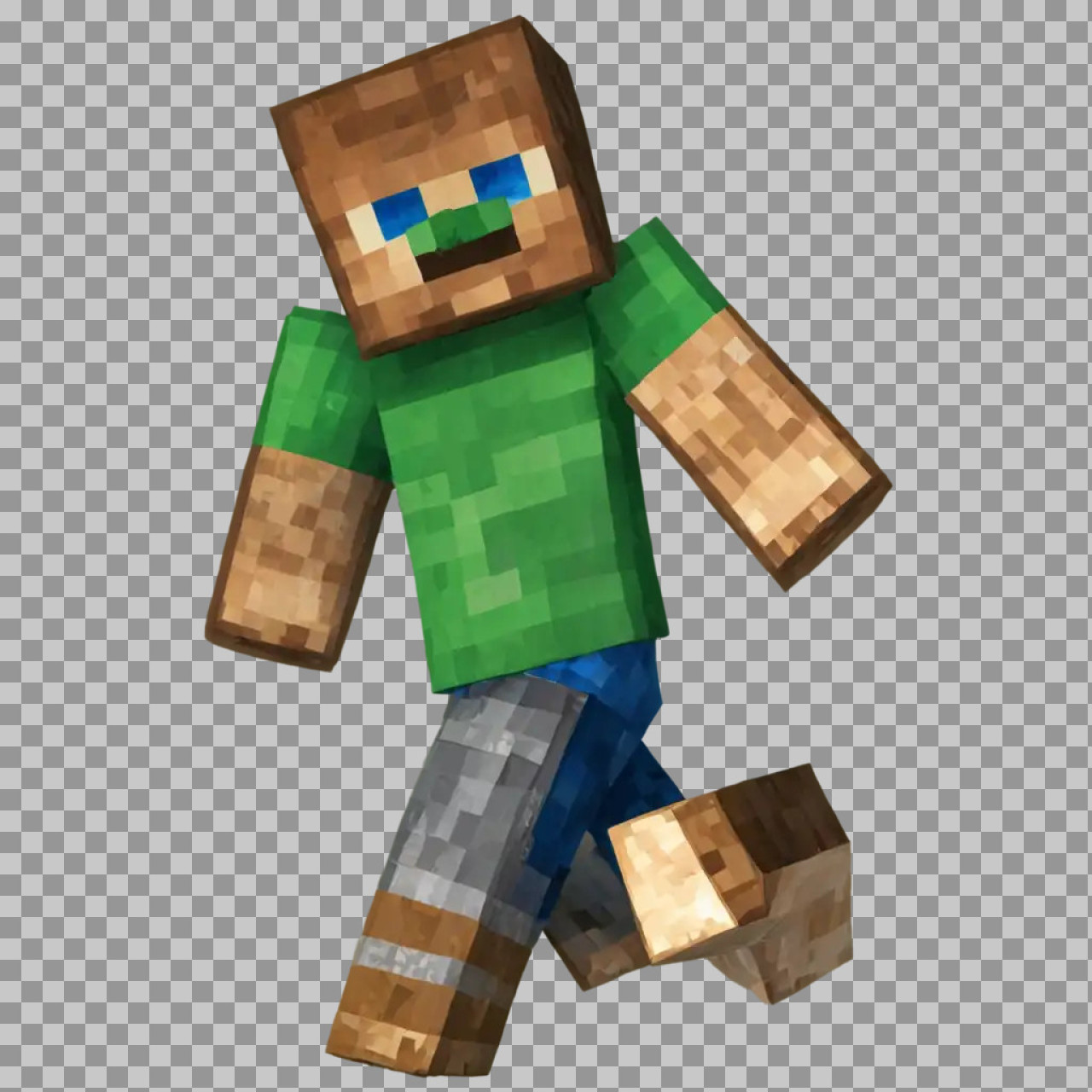 Minecraft Character Running PNG | Transparent Gaming Asset...