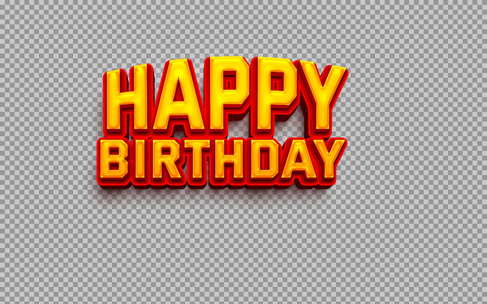 Happy Birthday 3D text PNG download