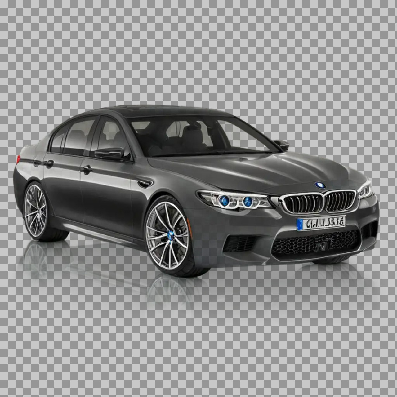 BMW M5 Dark Grey Luxury Performance Sedan PNG | High-Resolution Car Image...
