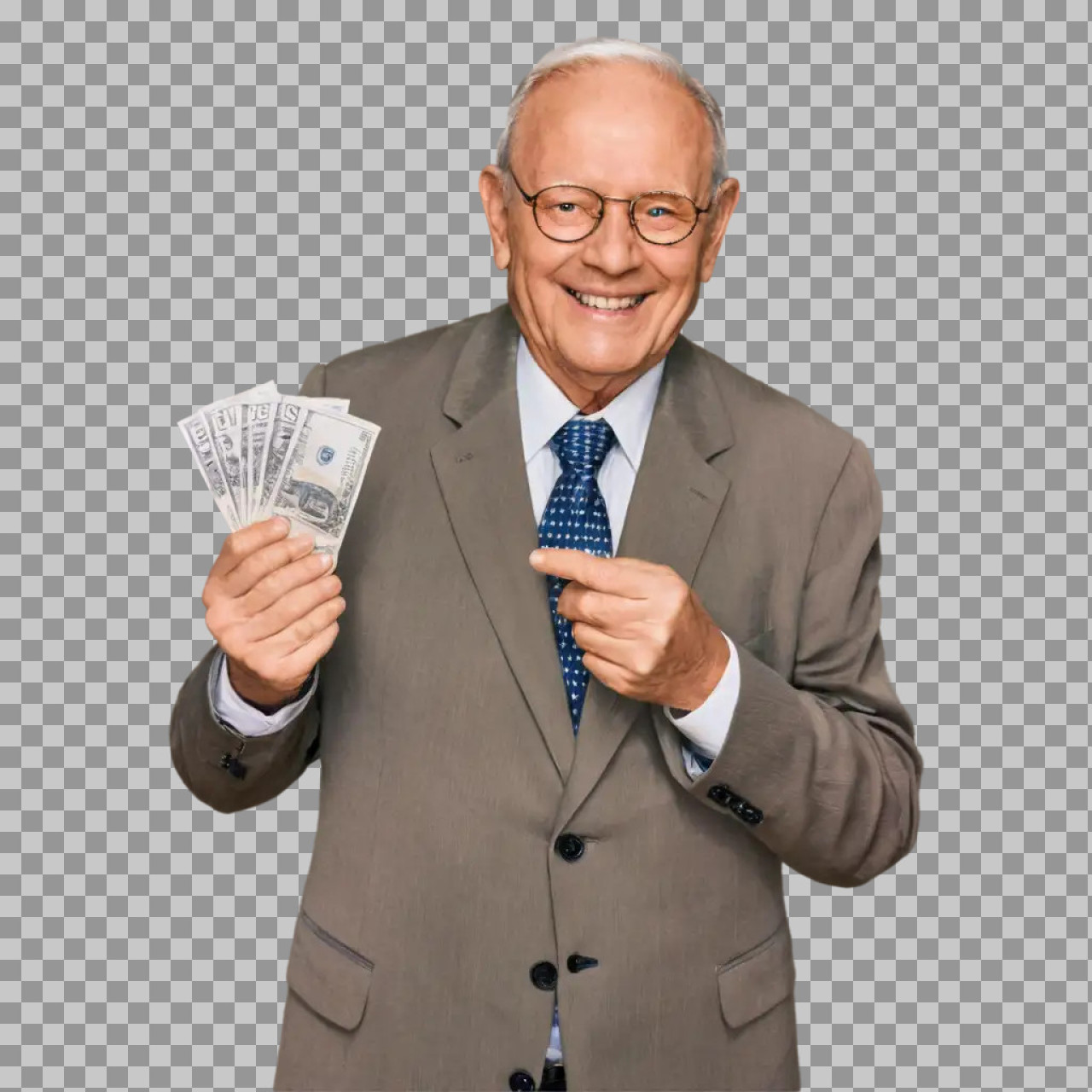 Smiling Senior Man with Money PNG | Free Finance Photo...