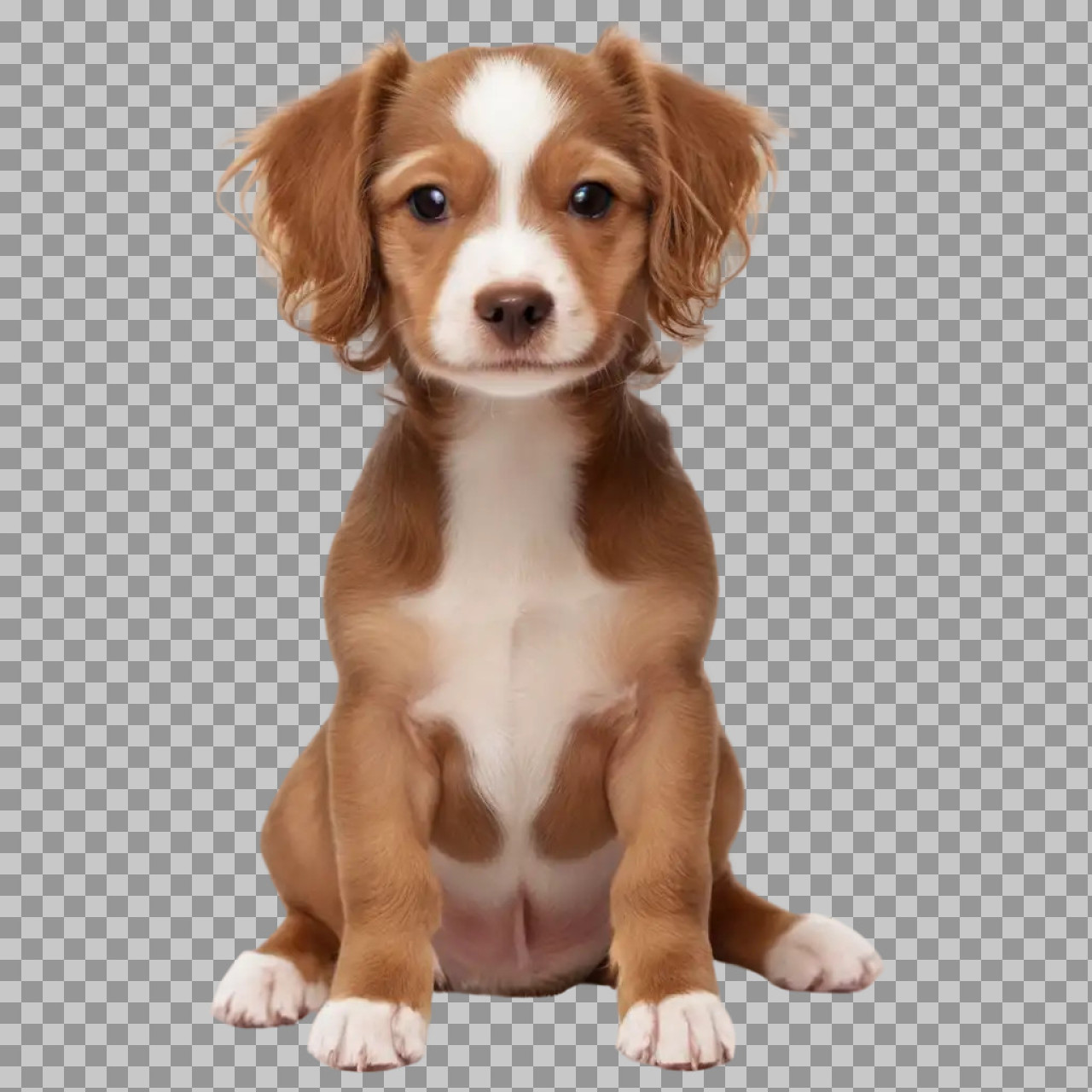 Adorable Puppy PNG | Brown and White Dog on Transparent Background