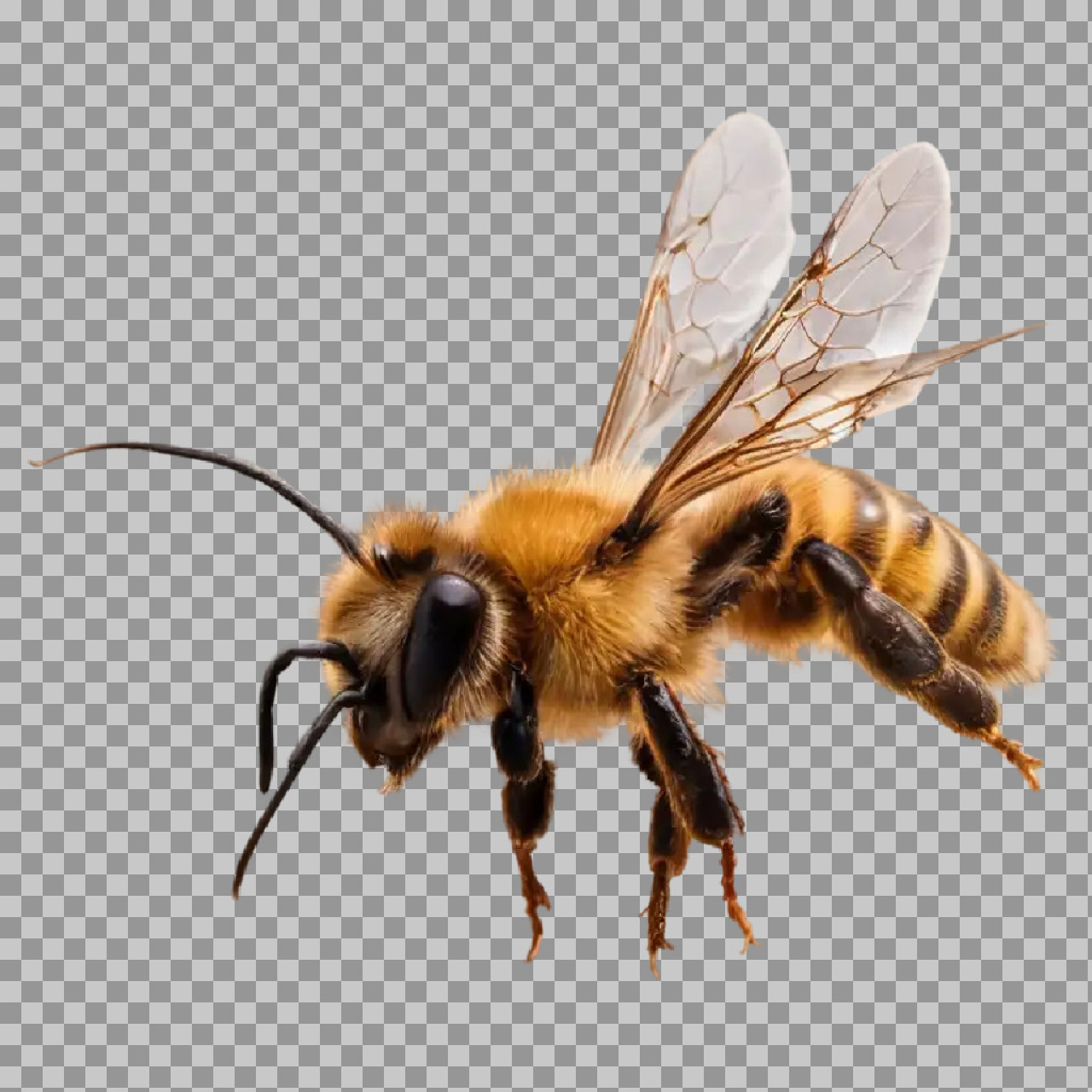 Detailed Honeybee PNG | Isolated Insect Image...
