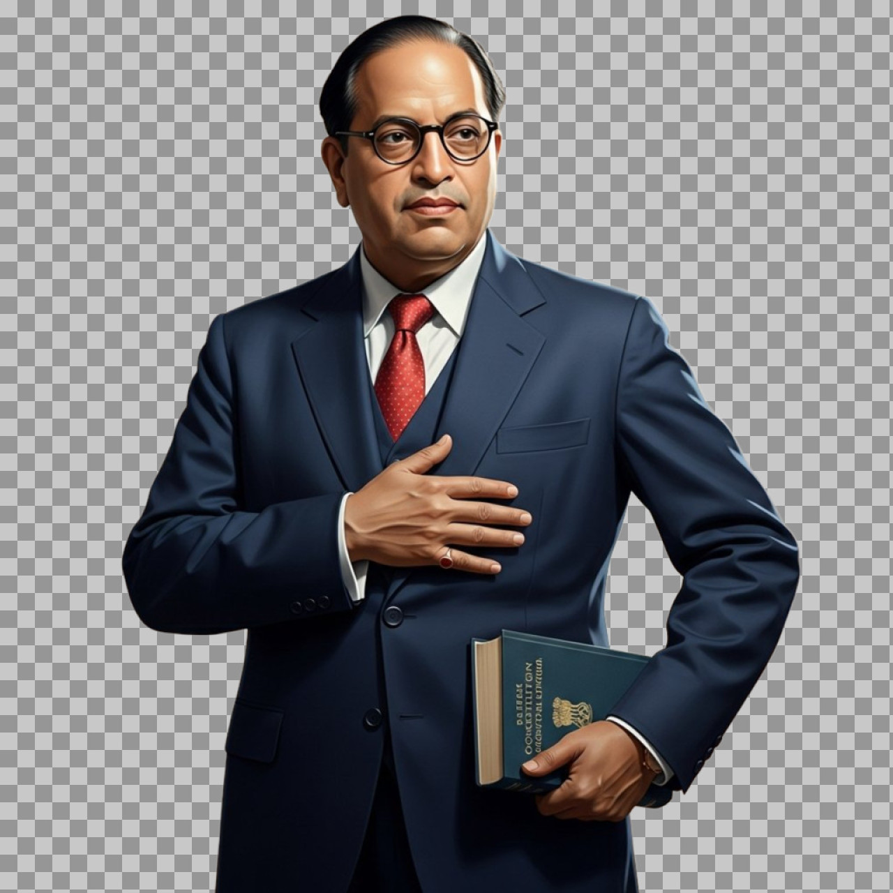 Dr. B.R. Ambedkar HD PNG with Constitution | Free Download