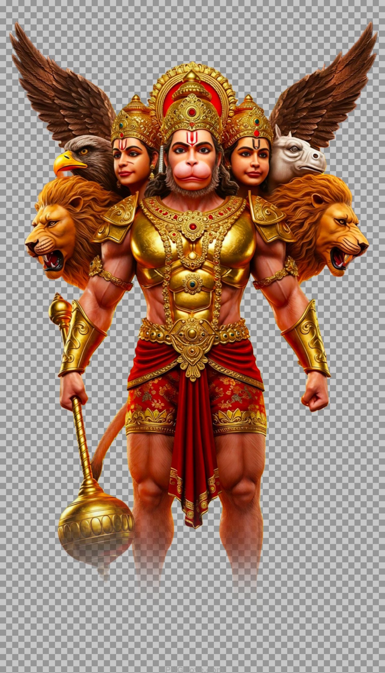 Panchmukhi Hanuman photo PNG image...