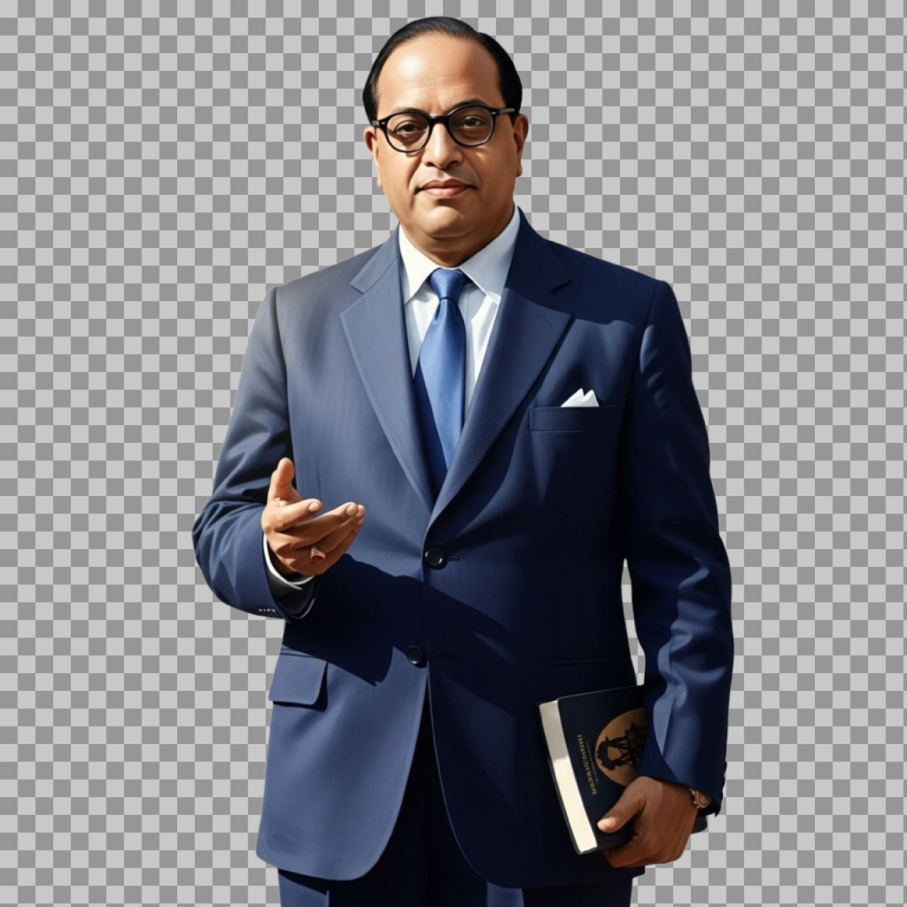 Dr. B. R. Ambedkar Full Body PNG with Constitution | Free Download