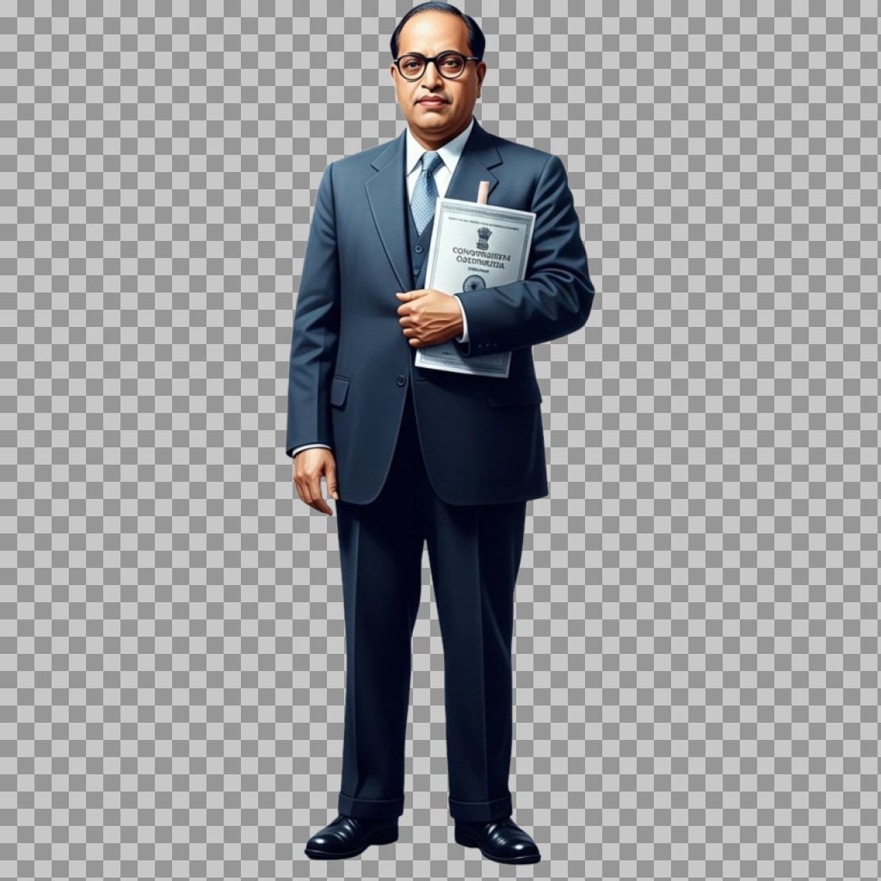 Dr. Ambedkar Full Body PNG with Constitution | Free Download...