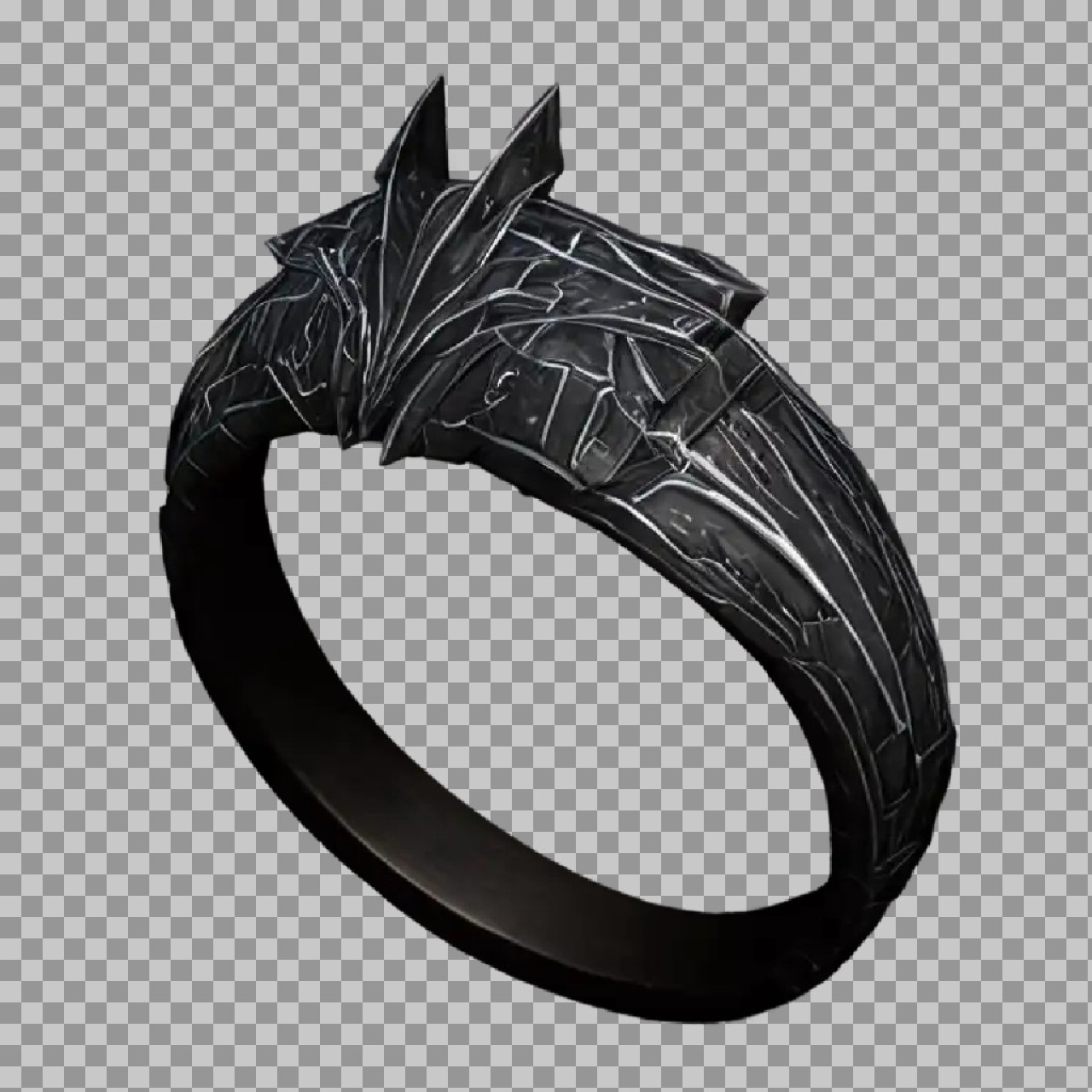 Black Fantasy Ring PNG | Free 3D Jewelry Render...