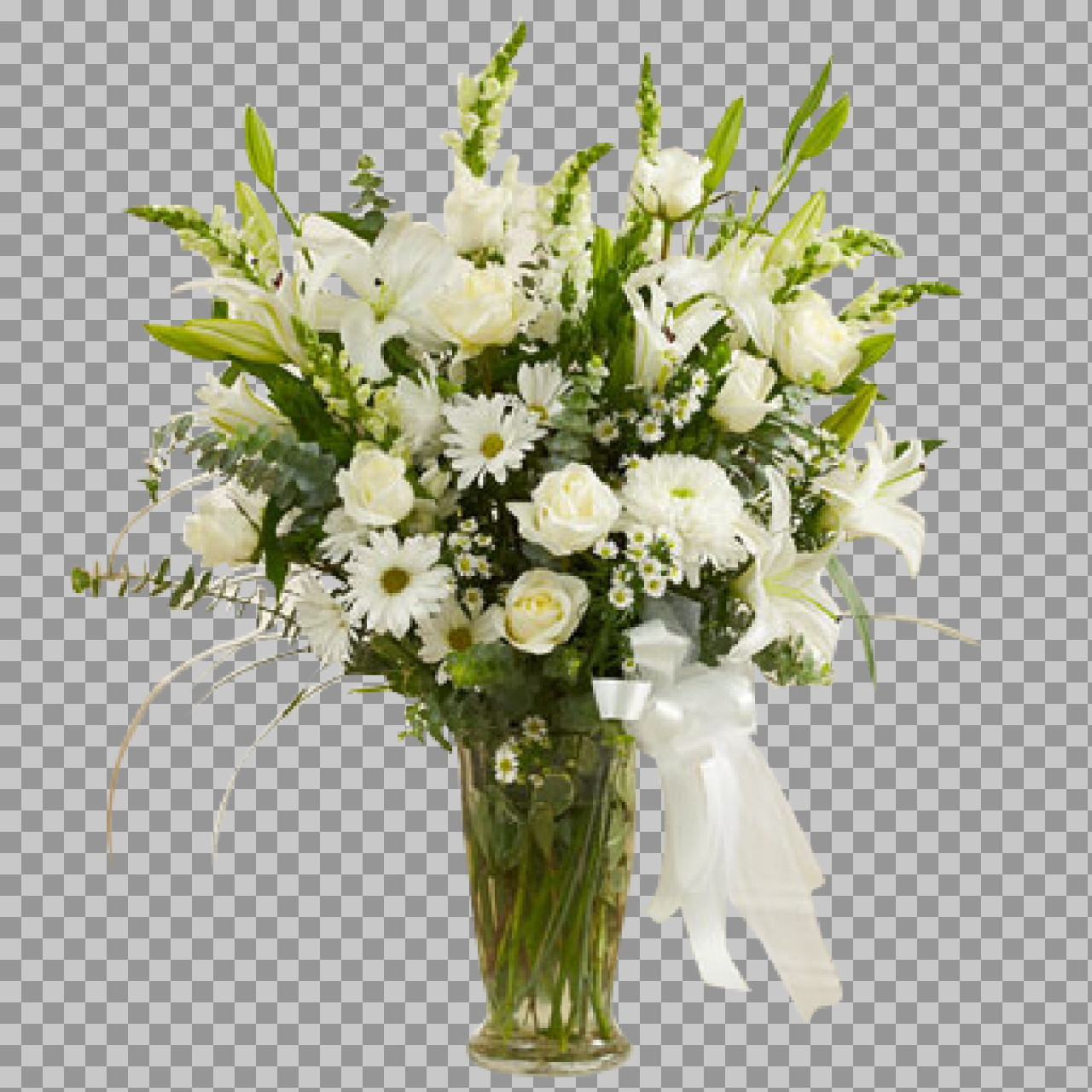 Floral Bouquet in Vase PNG with Transparent Background...
