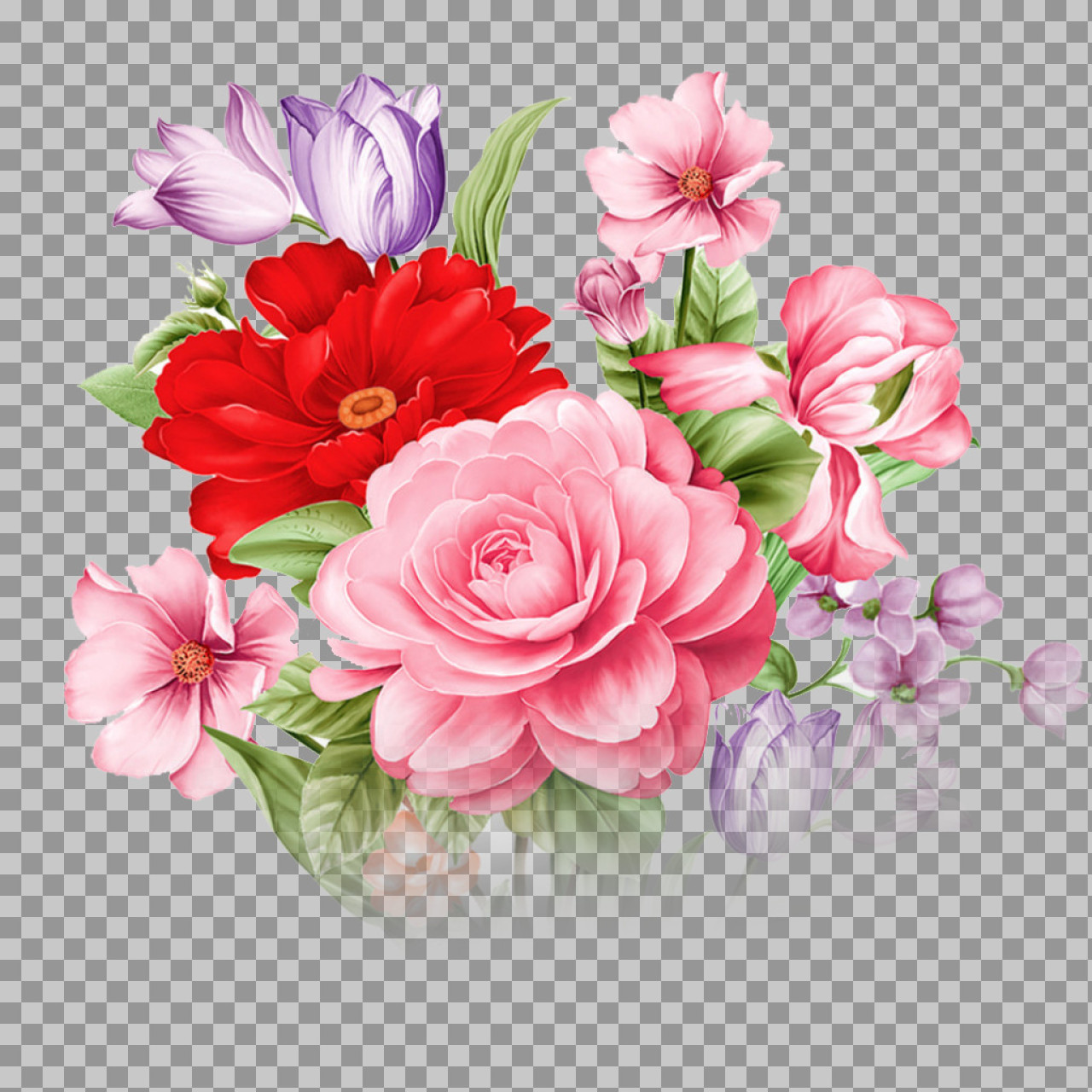 Vibrant Floral Bouquet PNG | Digital Flower Illustration...