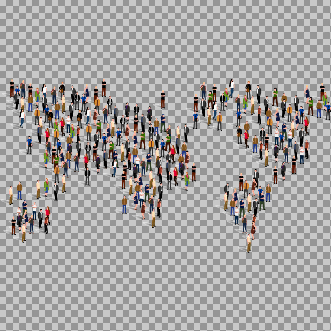 People Forming World Map PNG | Global Community Illustration...