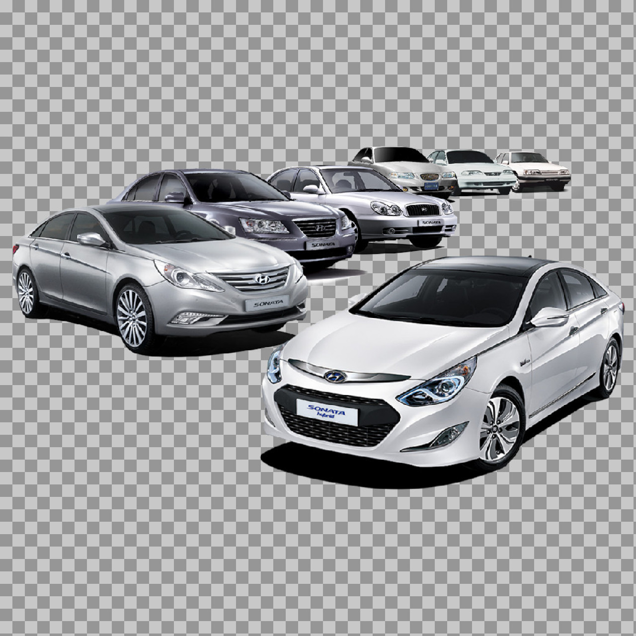 Hyundai Sonata Generations PNG | Car Evolution Lineup...