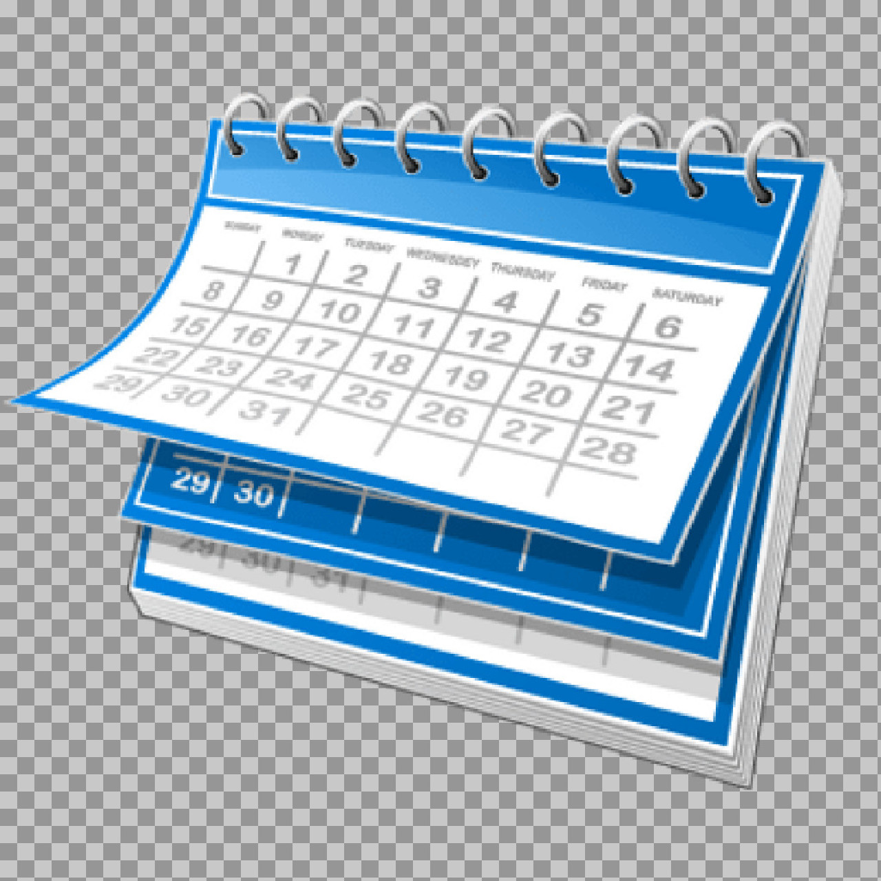 Desk Calendar PNG Icon – Blue Monthly Planner Transparent Image...