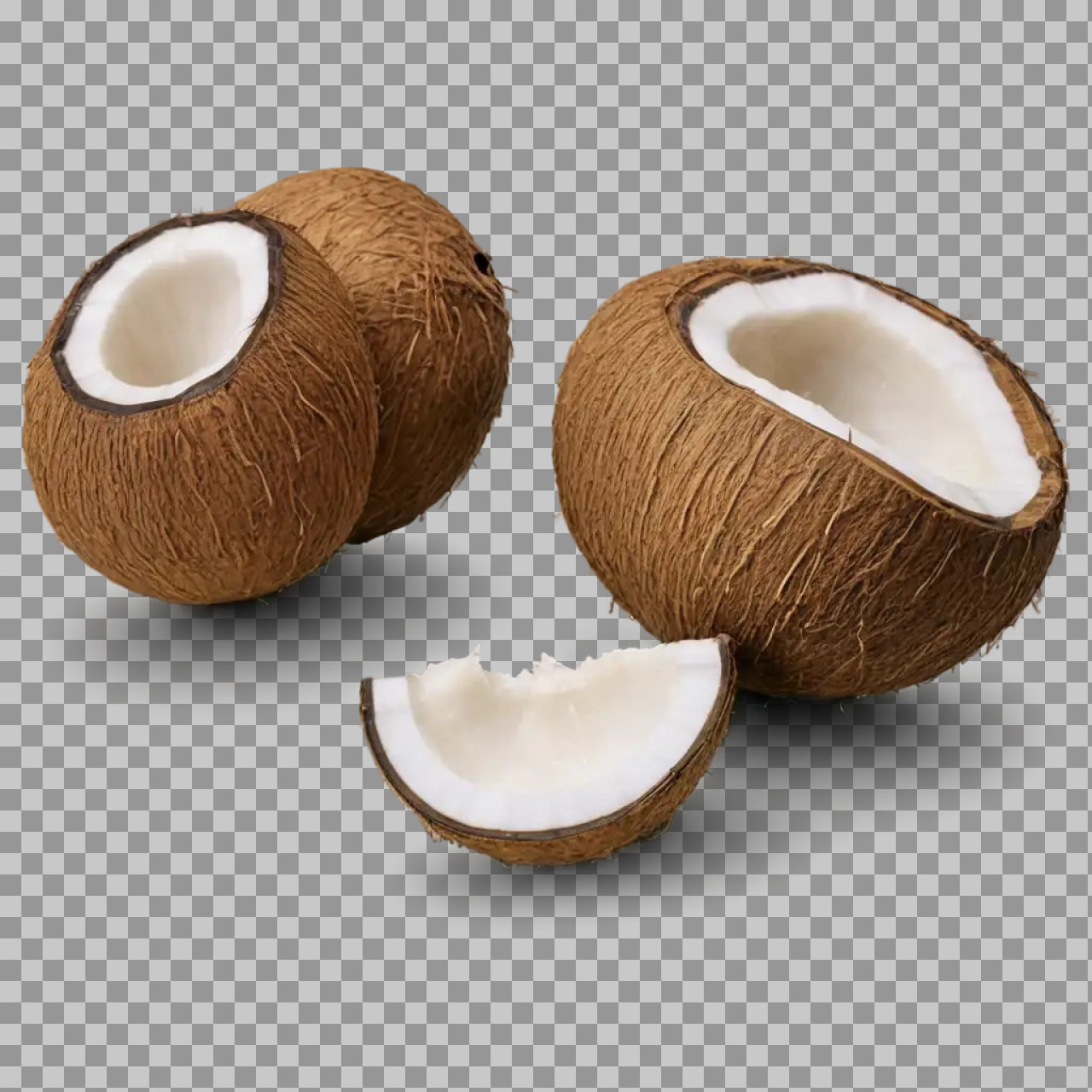 Cracked and Whole Coconuts PNG | Isolated Tropical Fruit...
