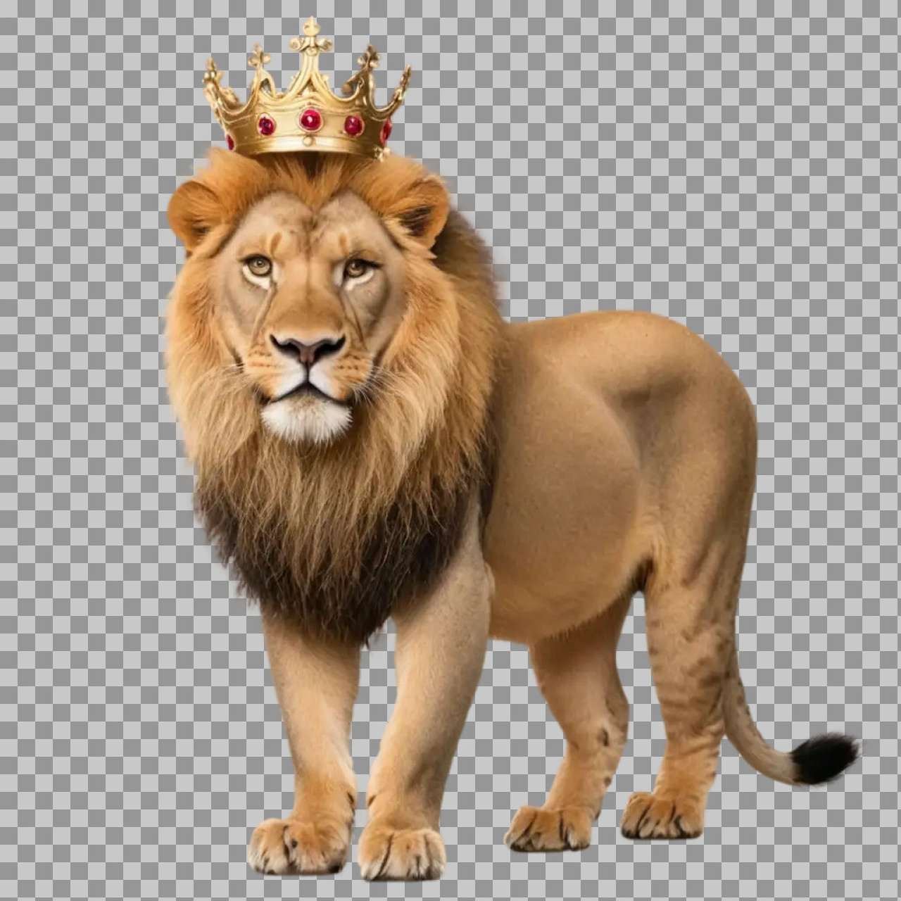 Lion with Crown PNG | Symbol of Power & Royalty