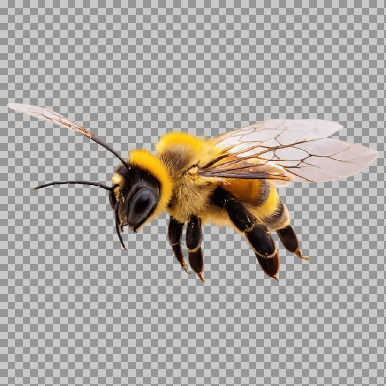 Flying Bee PNG | Detailed Macro Insect Image...