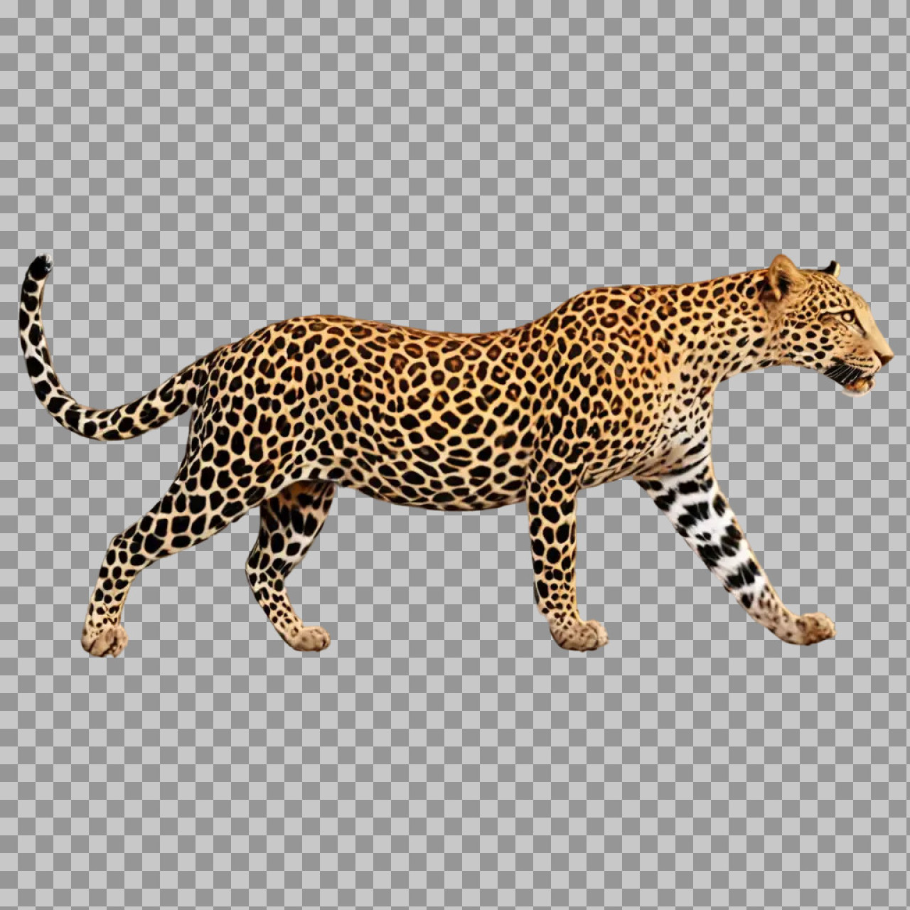 Walking Leopard PNG | Isolated Big Cat Image