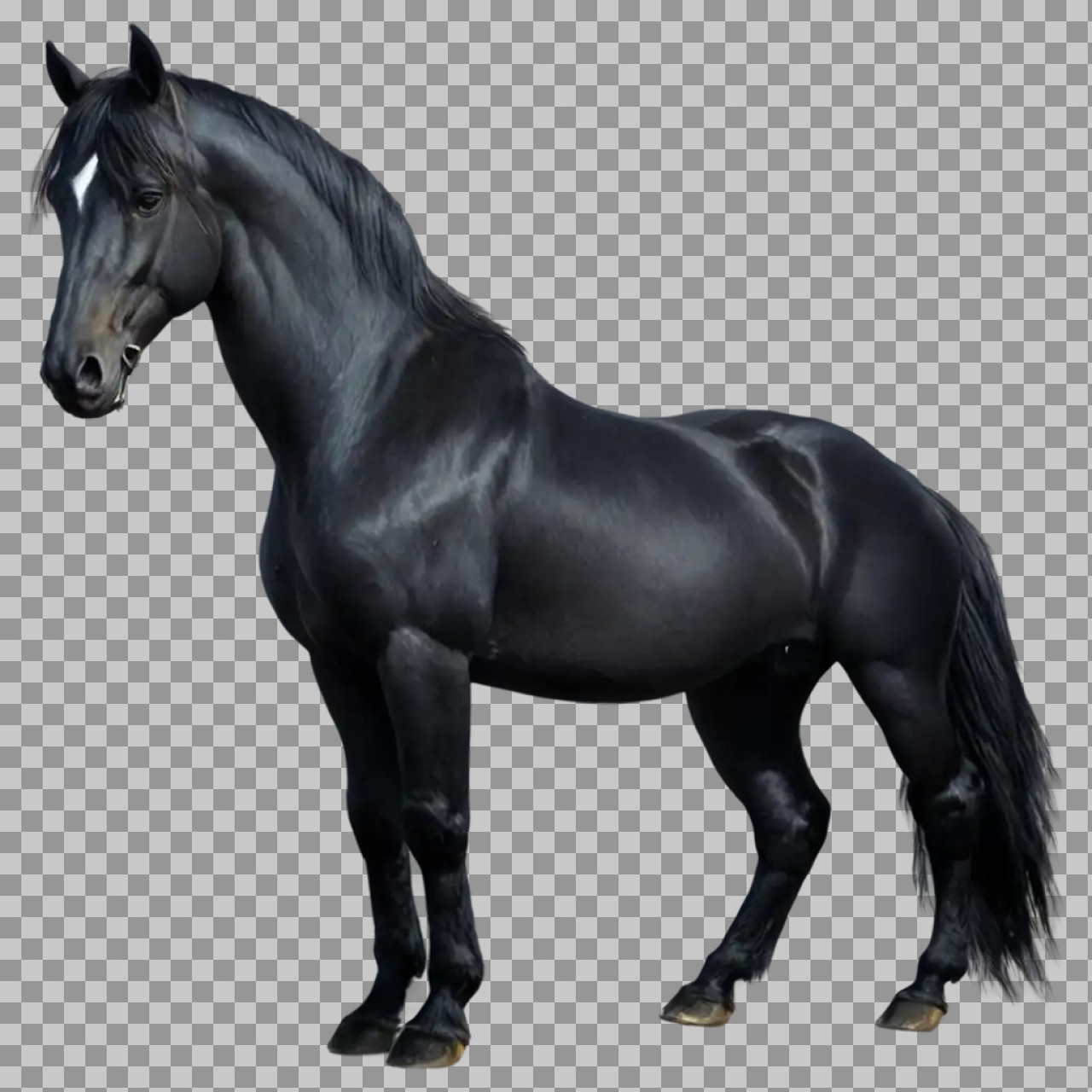 Black Horse PNG Transparent Background – High Resolution Horse Image