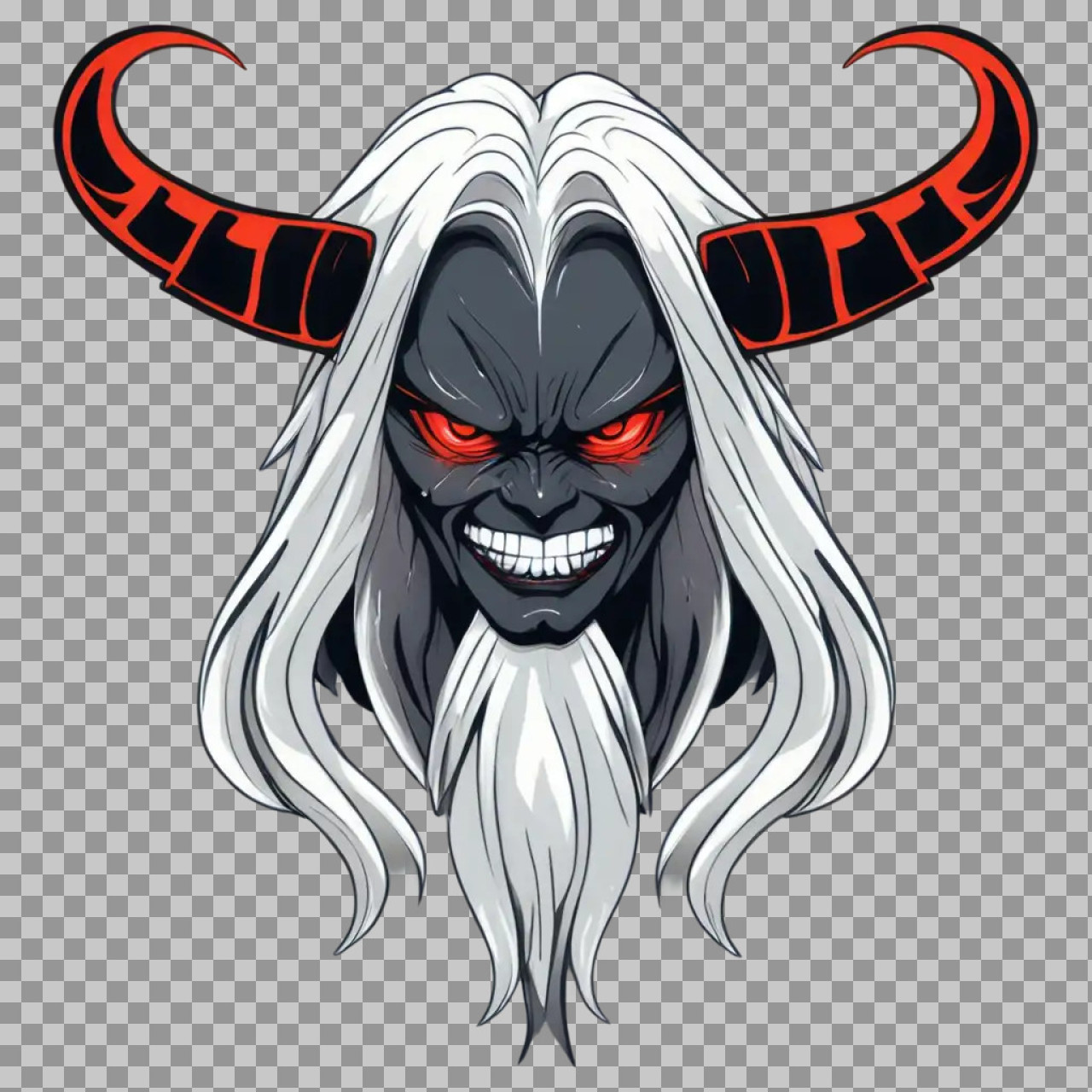 Dark Demon Head Mascot PNG | Evil Fantasy Gaming Logo...