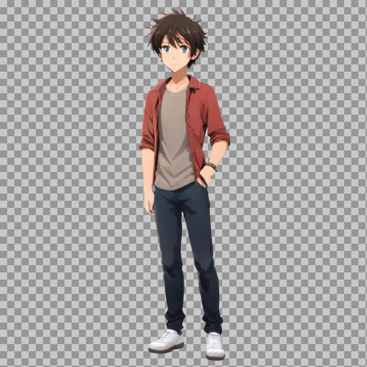 Anime Teenage Boy Character PNG | Manga Style Illustration...