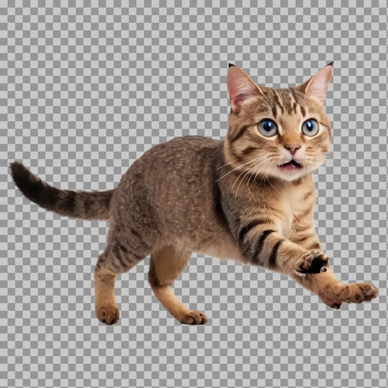 Cute Tabby Cat PNG | Walking Cat Transparent Image...