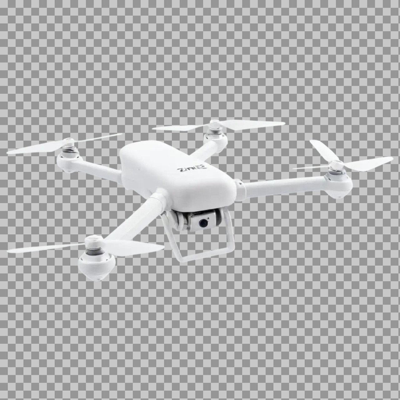 White Quadcopter Drone PNG with Camera – Transparent Background UAV Image...