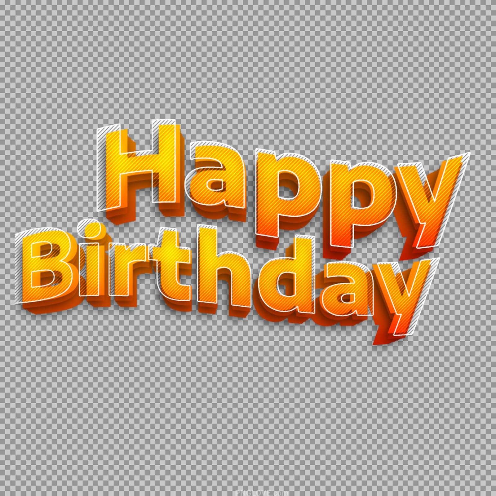 Happy Birthday 3D PNG text transparent image...