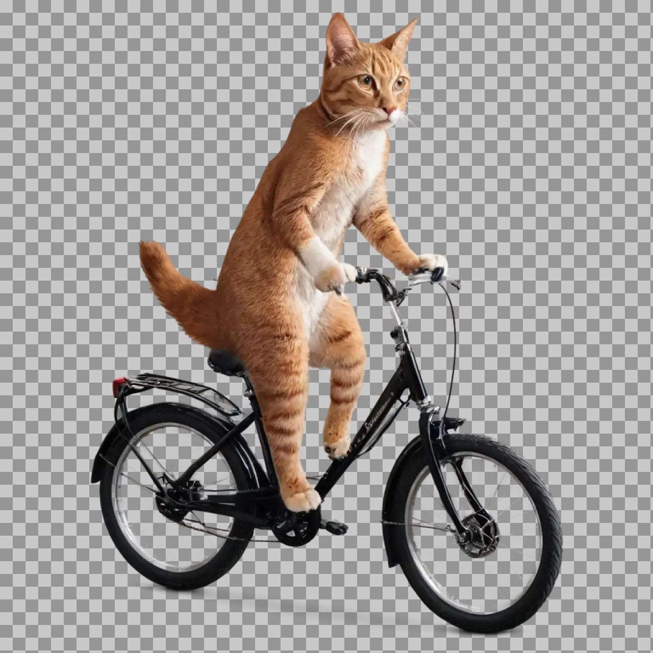 Funny Cat Riding Bicycle PNG Image...
