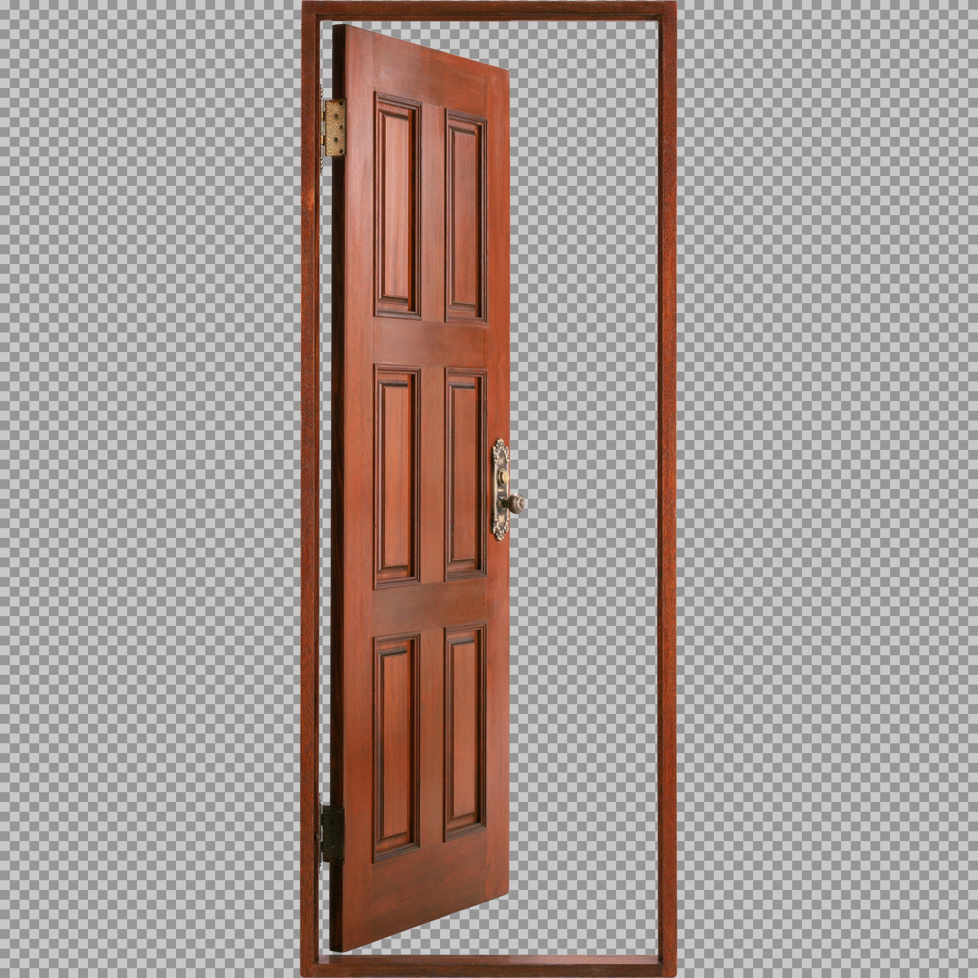Open Wooden Door PNG | Isolated Vintage Door on Transparent Background