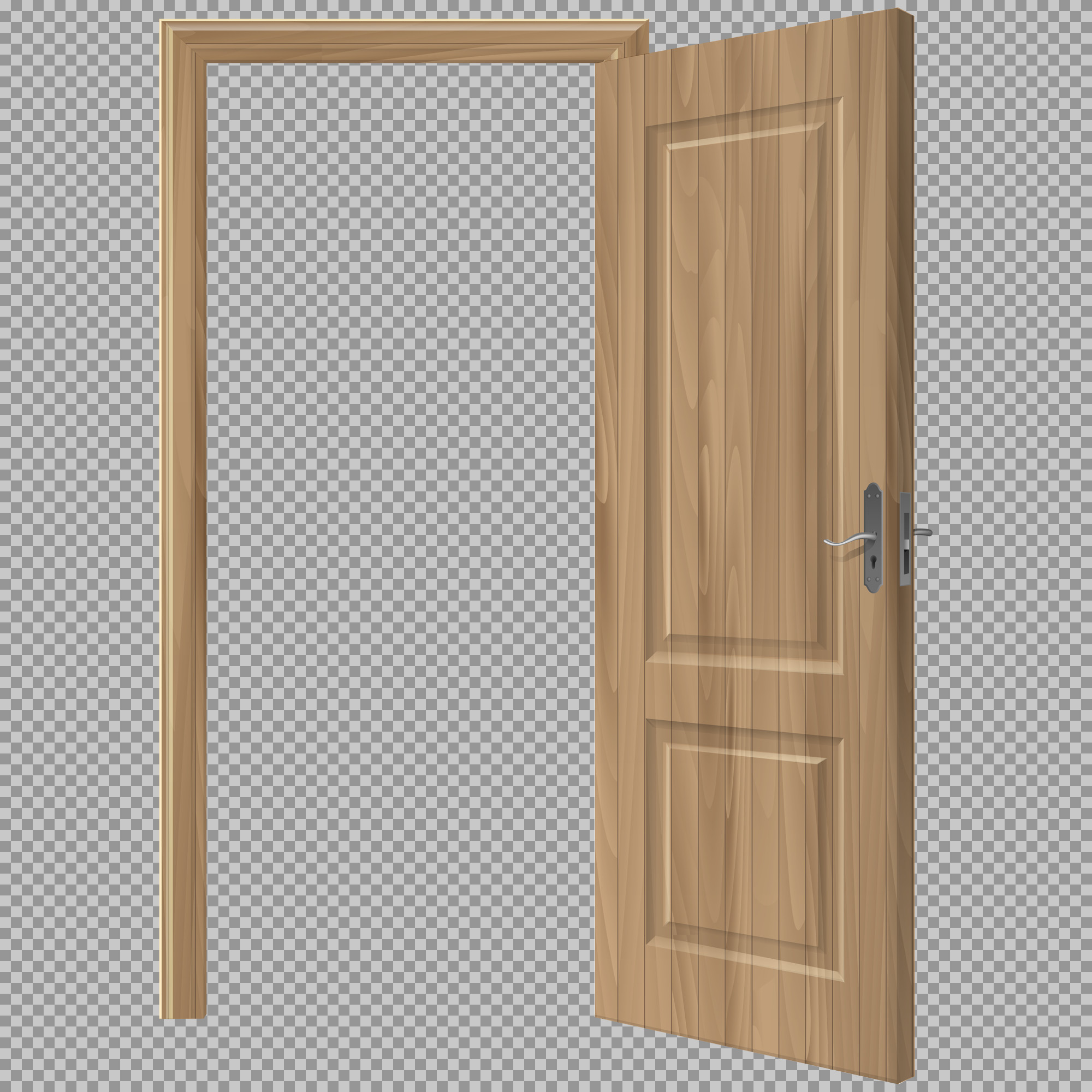 Open Wooden Door Illustration PNG | Vector on Transparent Background