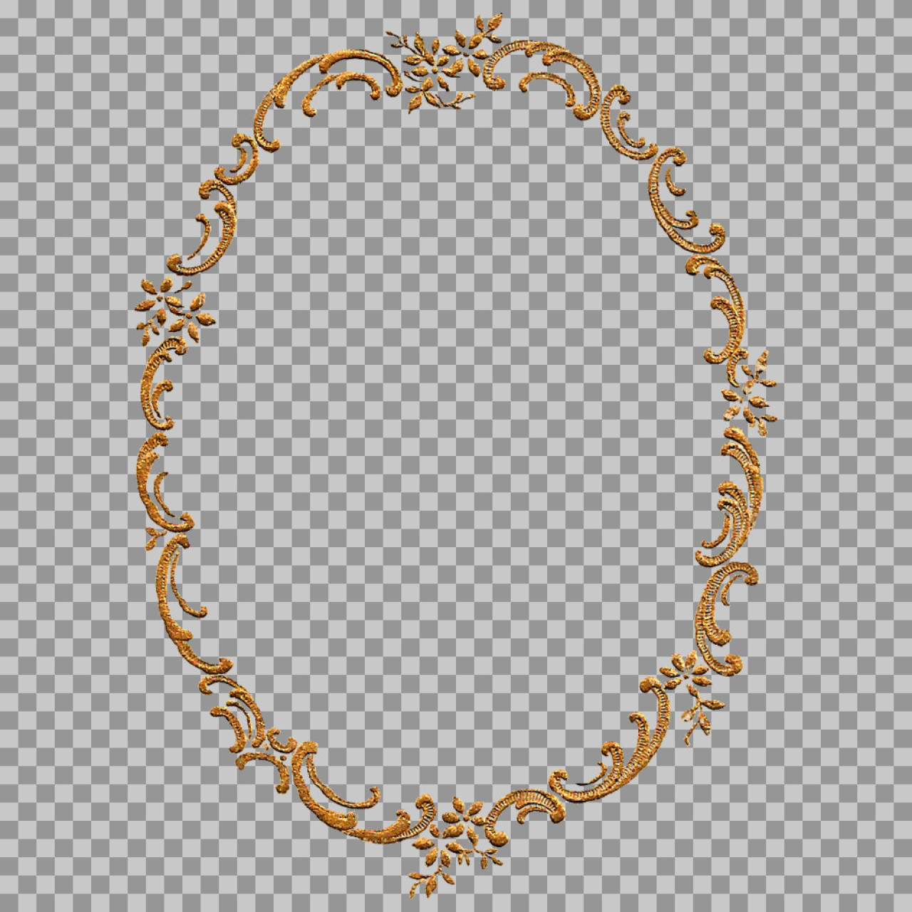 Ornate Gold Oval Frame PNG | Vintage Decorative Border