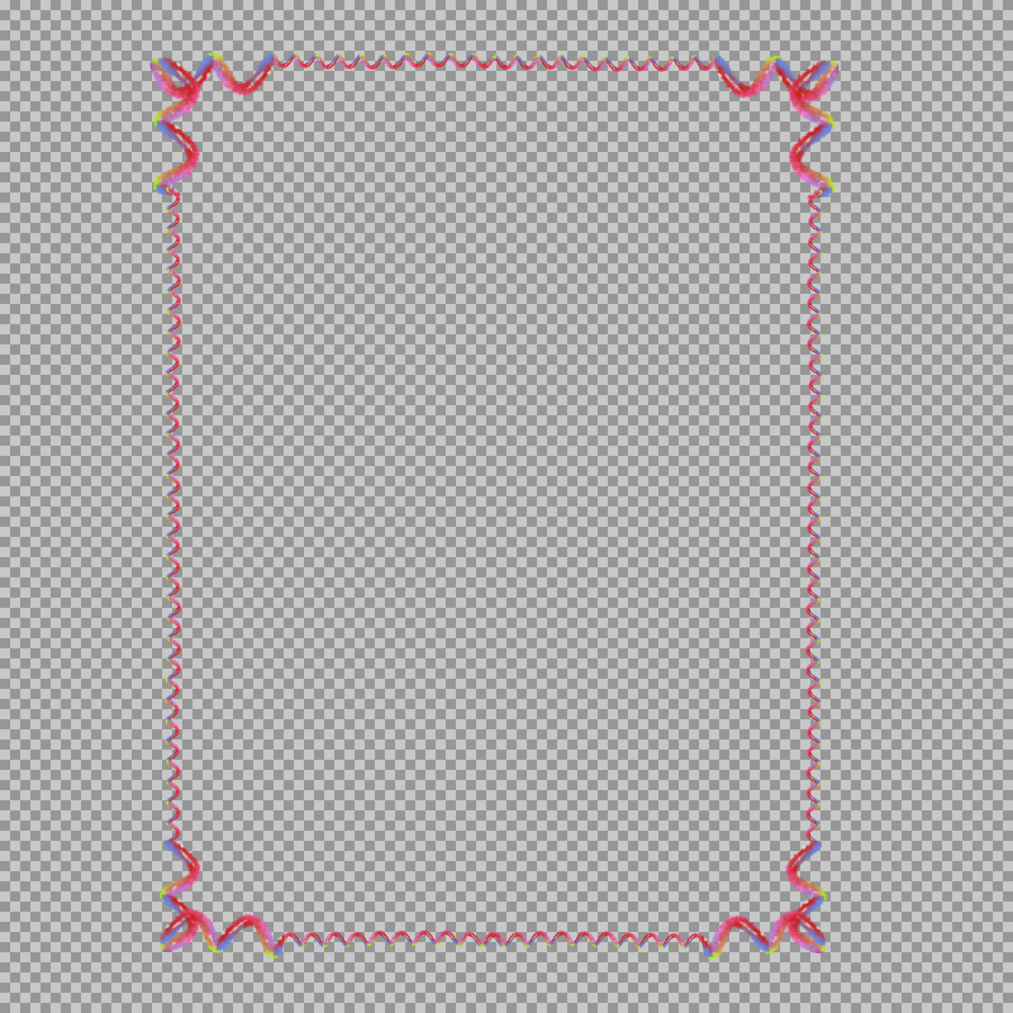 Colorful Party Streamer Frame PNG | Fun Spiral Border