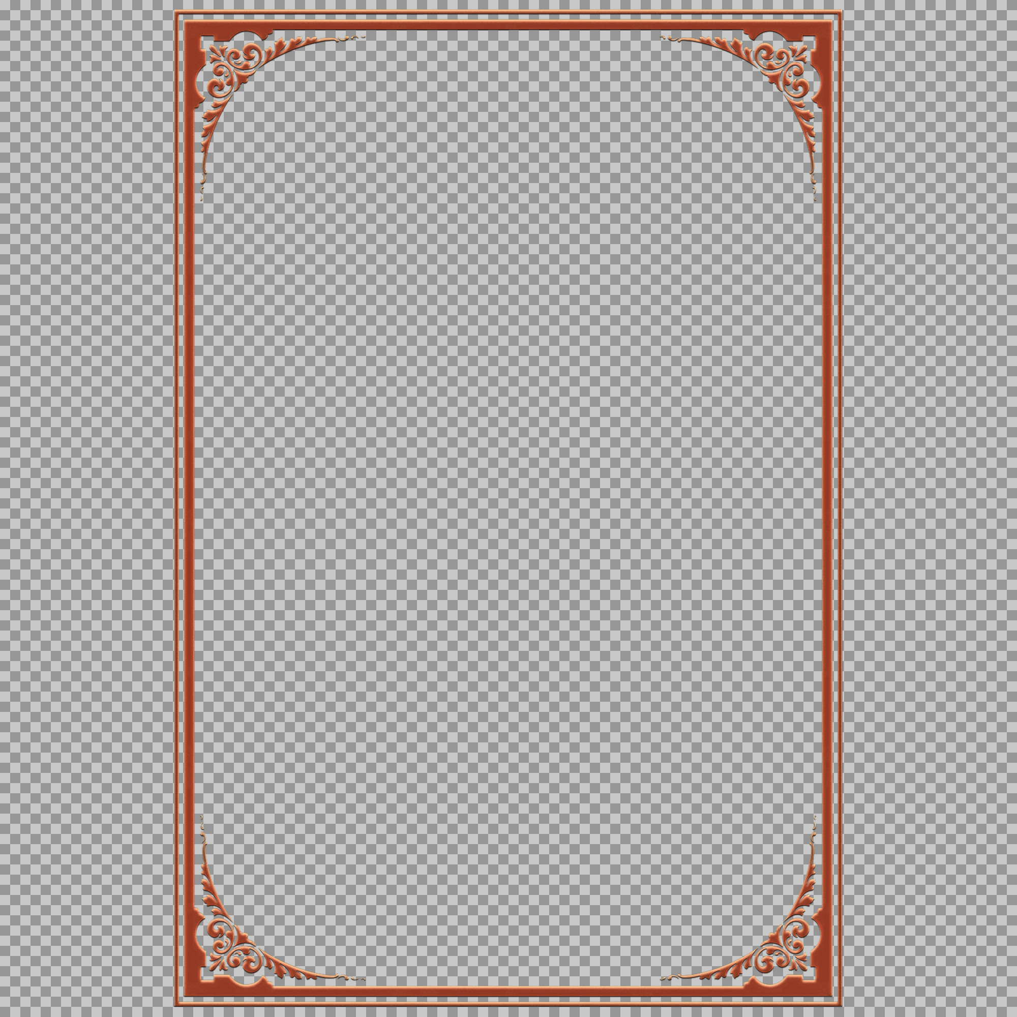 Ornate Wooden Certificate Frame PNG | Classic Decorative Border