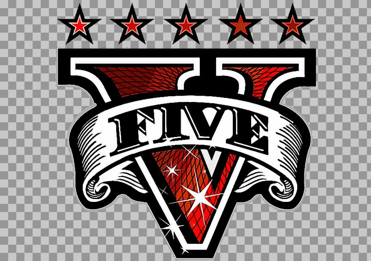 GTA V 5-Star Logo PNG | Wanted Level Emblem