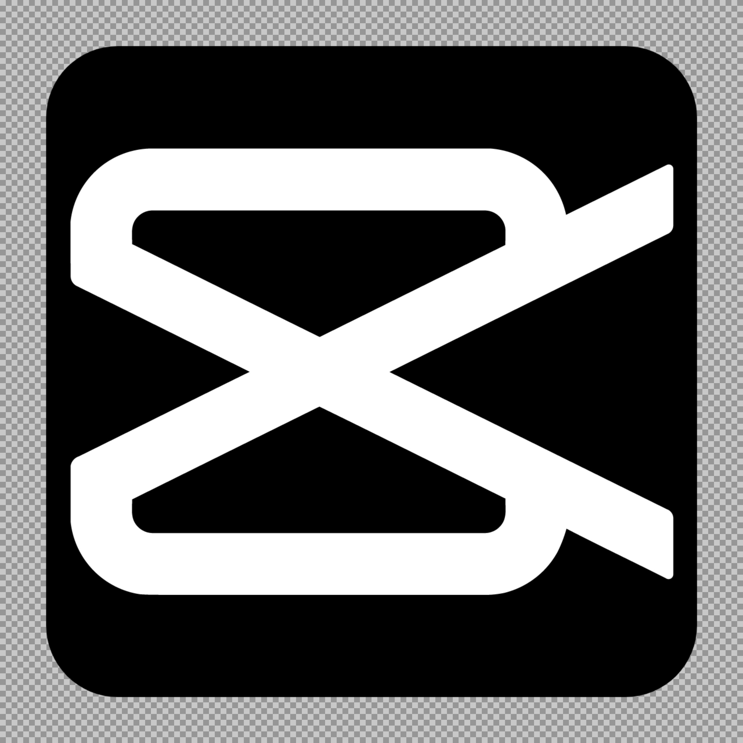 CapCut Icon Logo PNG Download – White App Symbol on Black