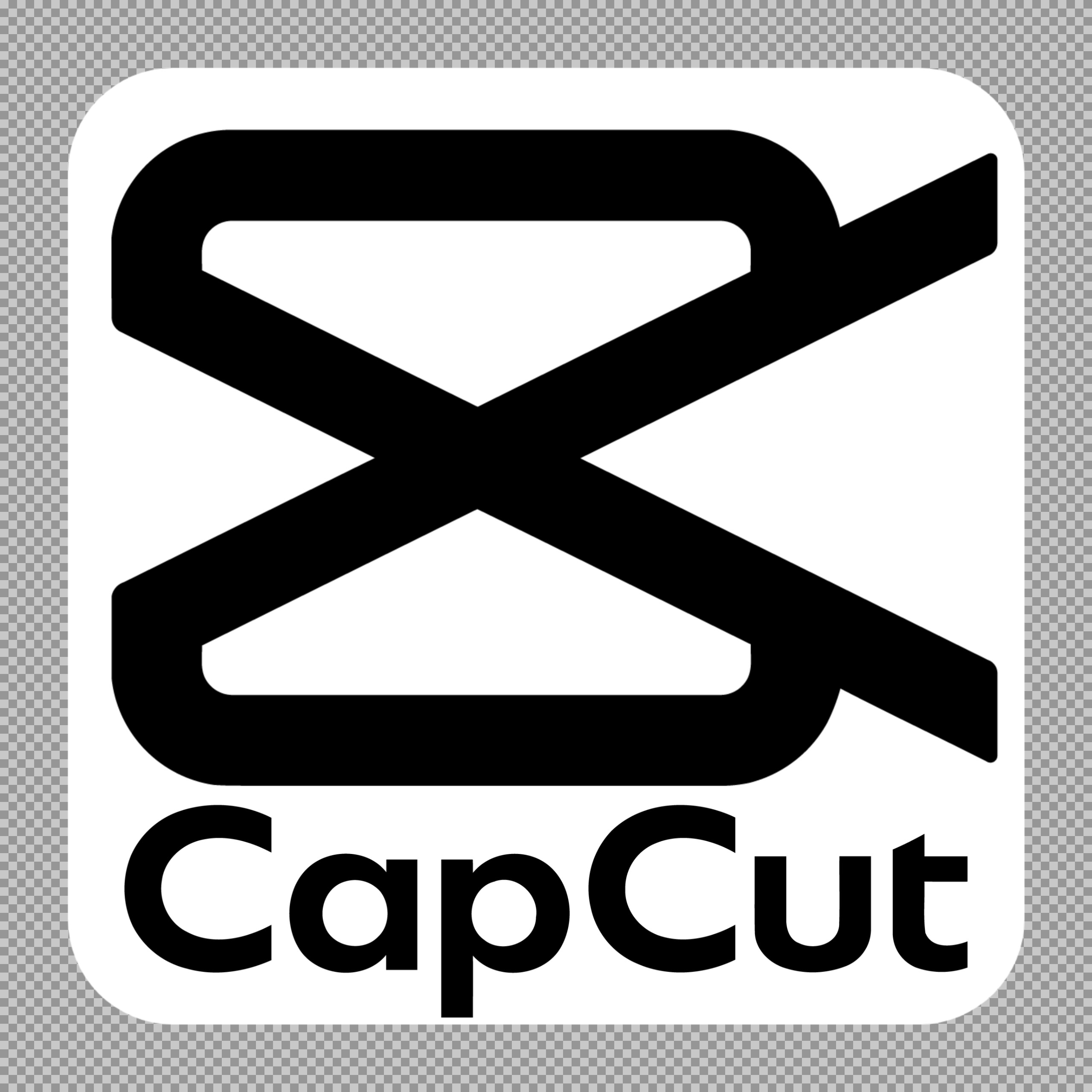 CapCut App Icon PNG Download – Black Logo on White Rounded Square