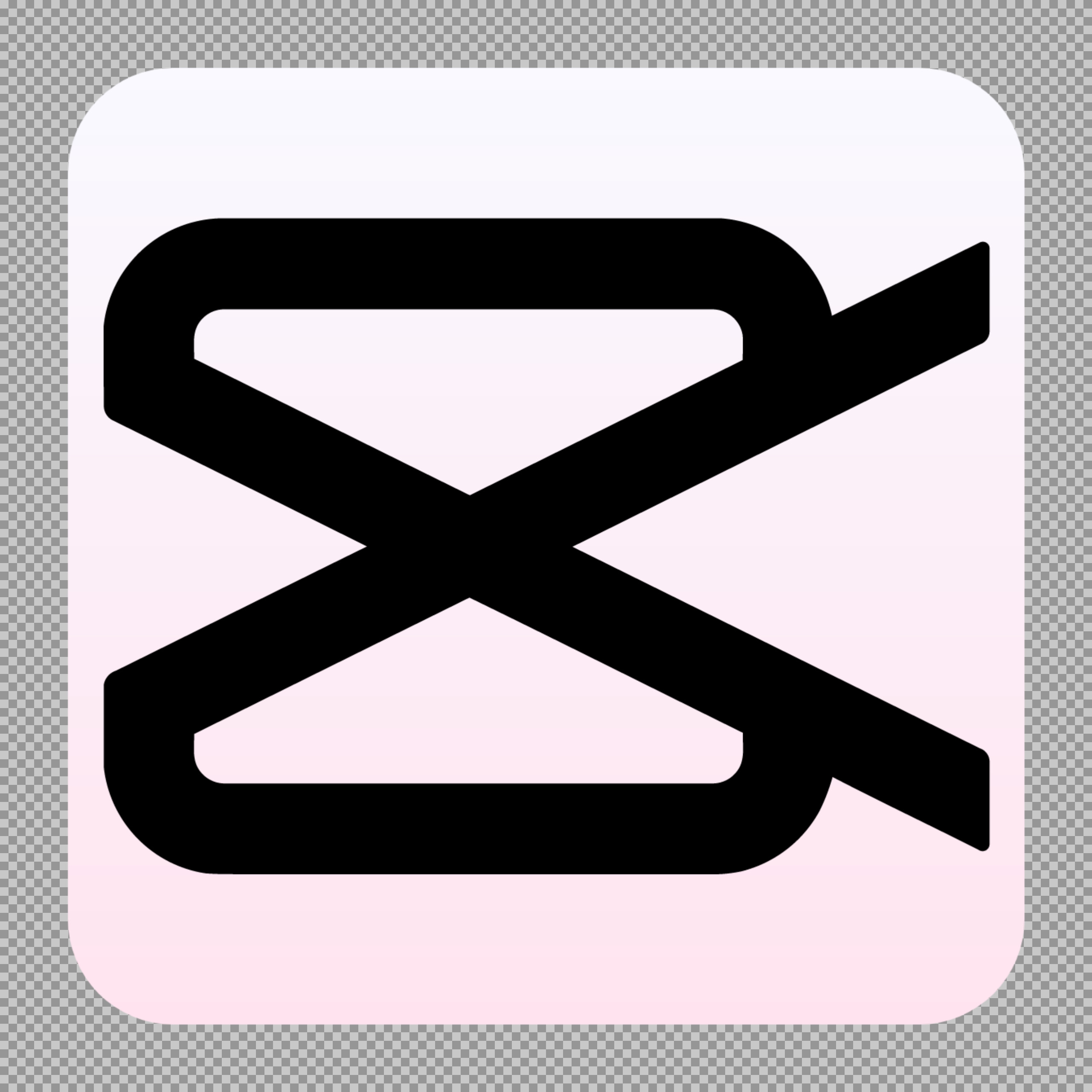 CapCut App Icon PNG Download – Black Logo on Pink Background