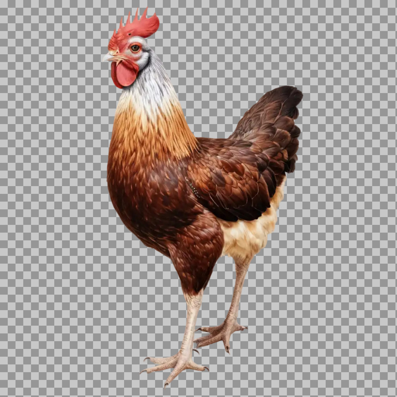 Rooster PNG Image | Standing Chicken on Black Background...