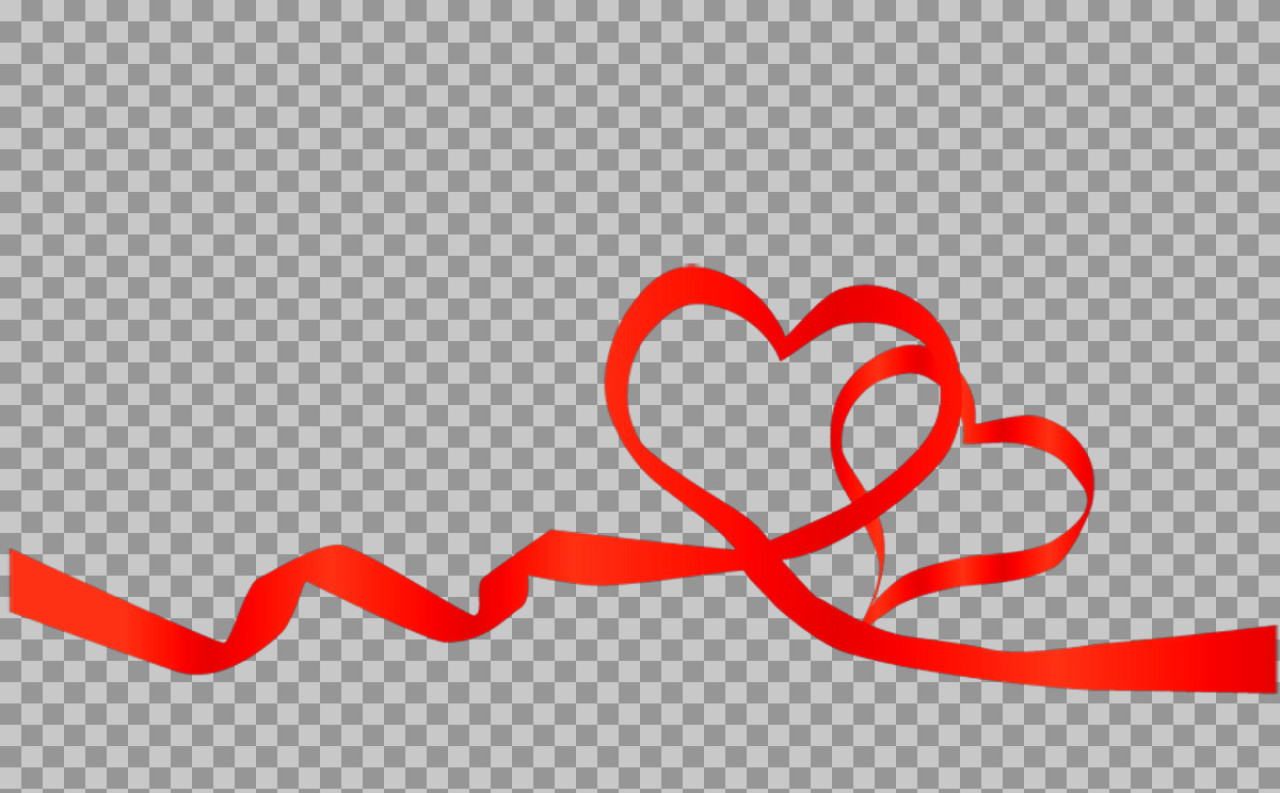 Red Ribbon Heart PNG | Twin Love Hearts Transparent Image – Free Download...