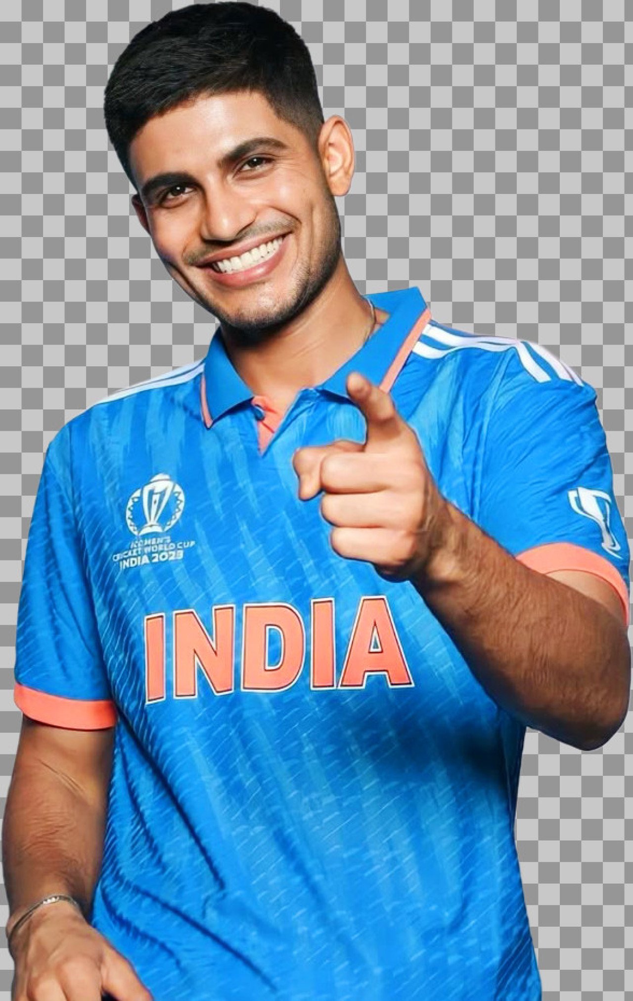 Cricketer Shubham Gill smile PNG transparent image download...