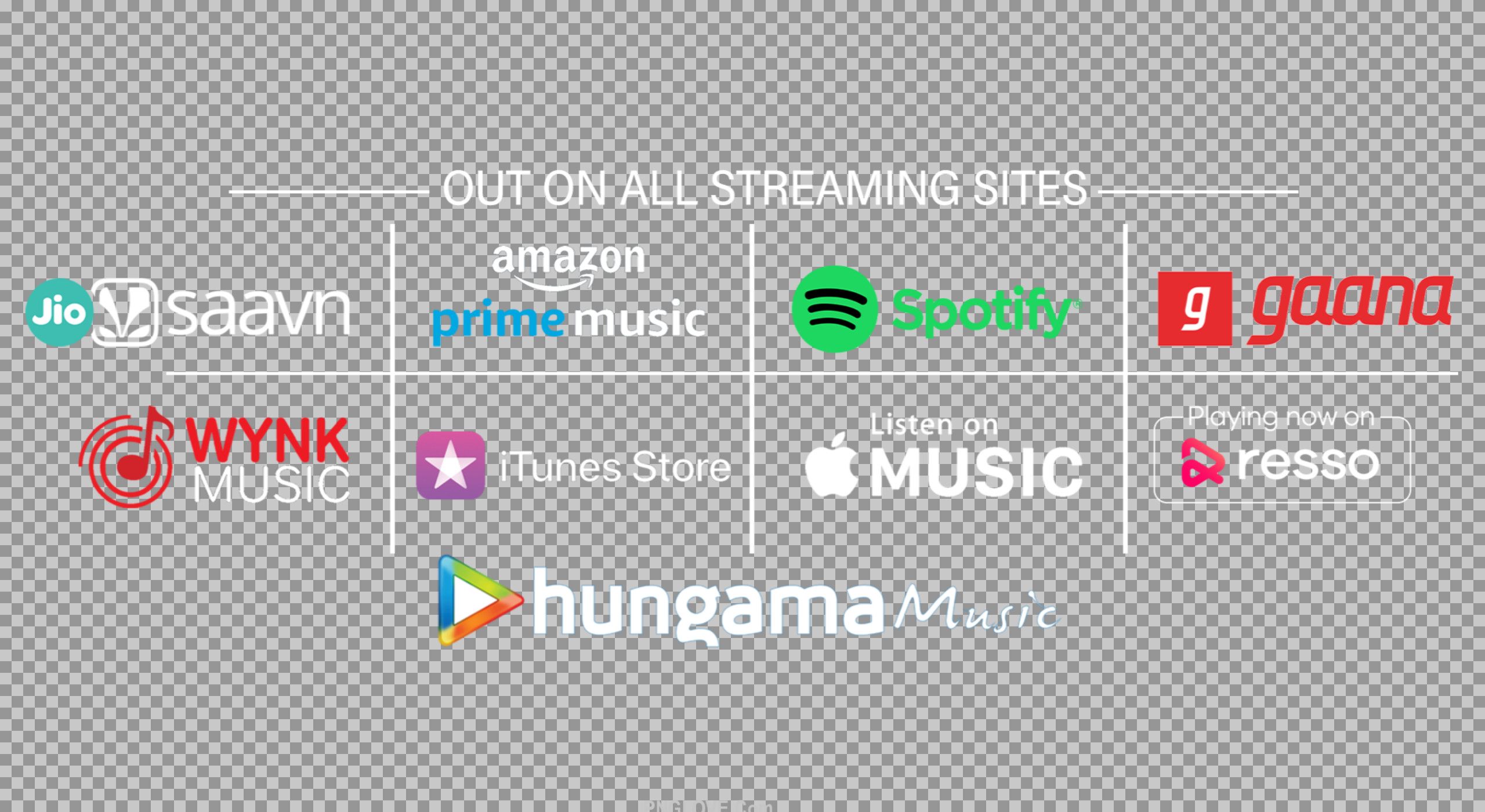 Music ALL STREAMING SITES And Apps Logo PNG transparent image download