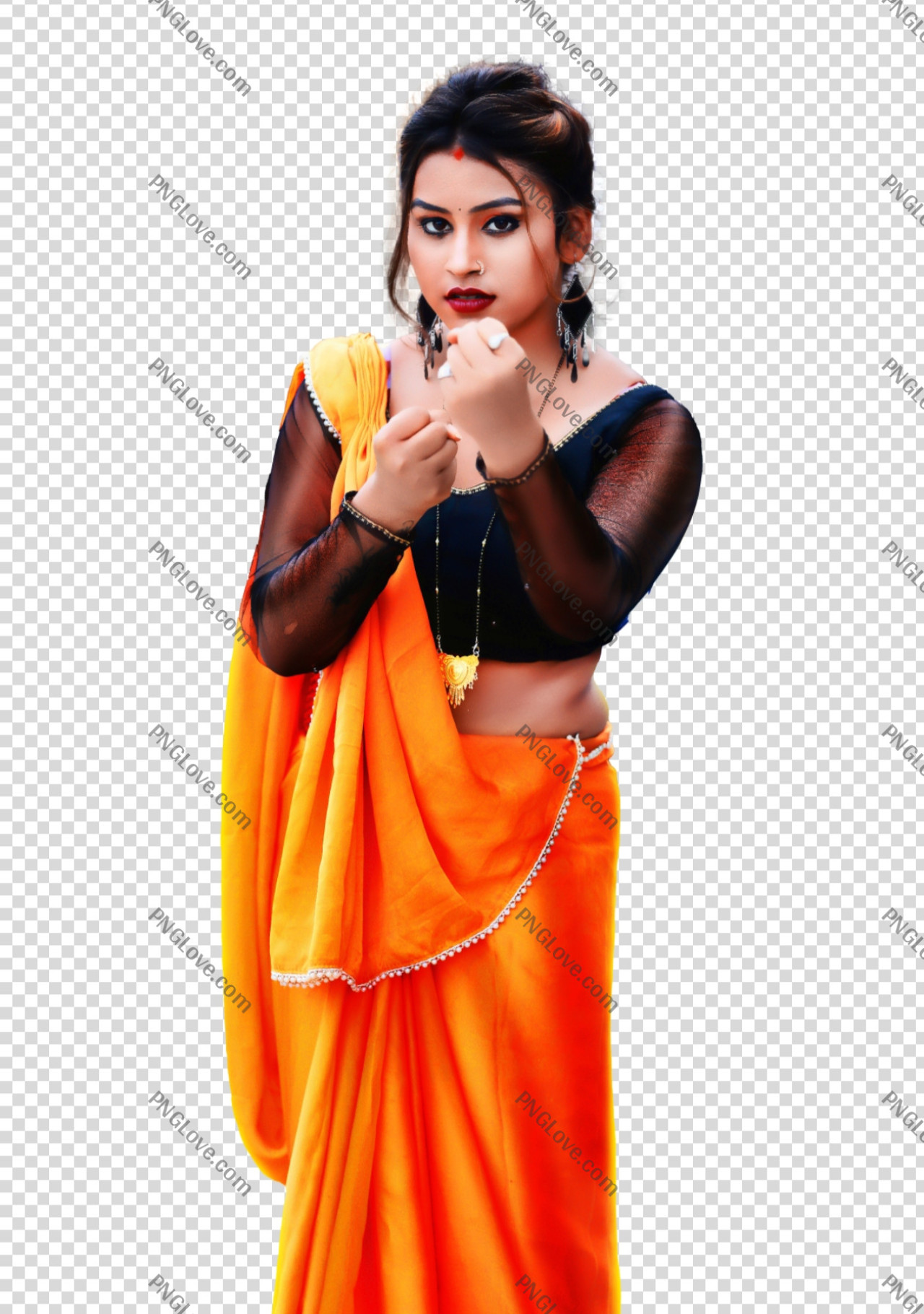 Indian Girl ready to fight angrily Png images