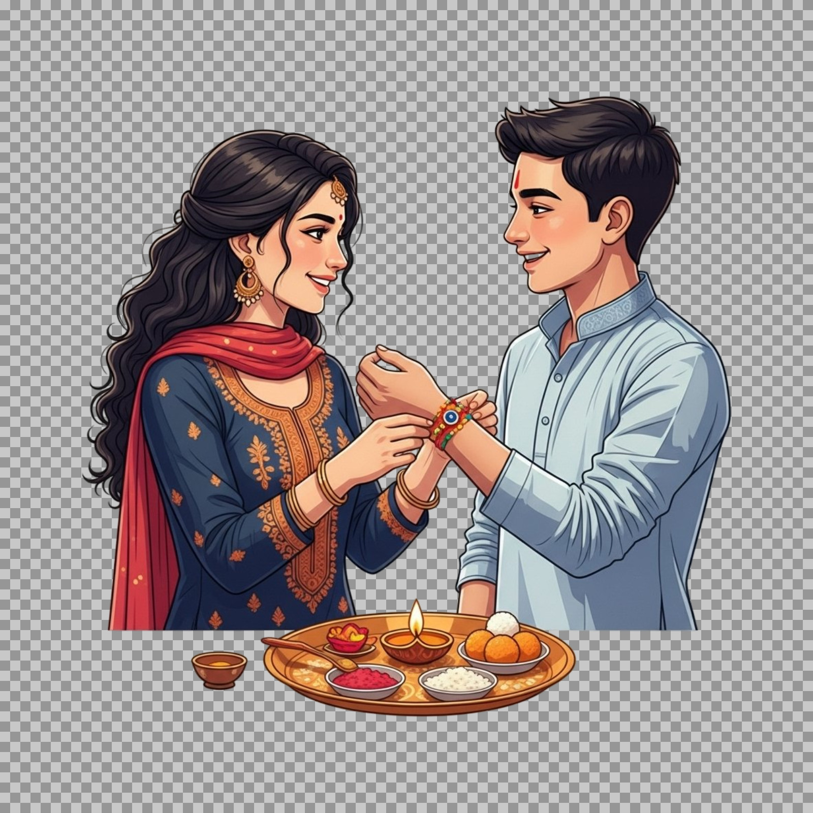 Rakshabandh celebrating brother sister PNG image...