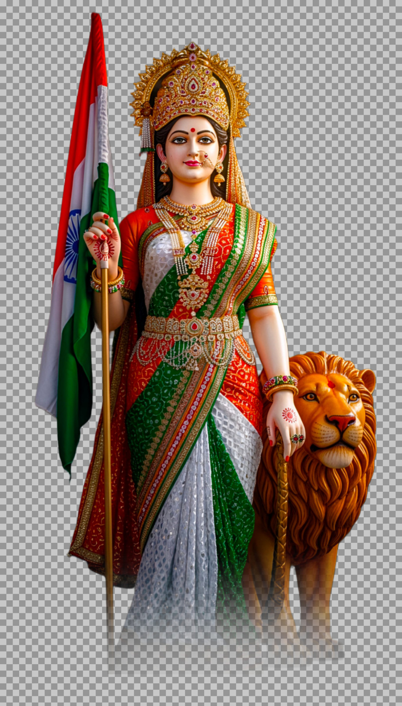 Bharat Mata with Indian Flag PNG | Free Download for Patriotic Designs...