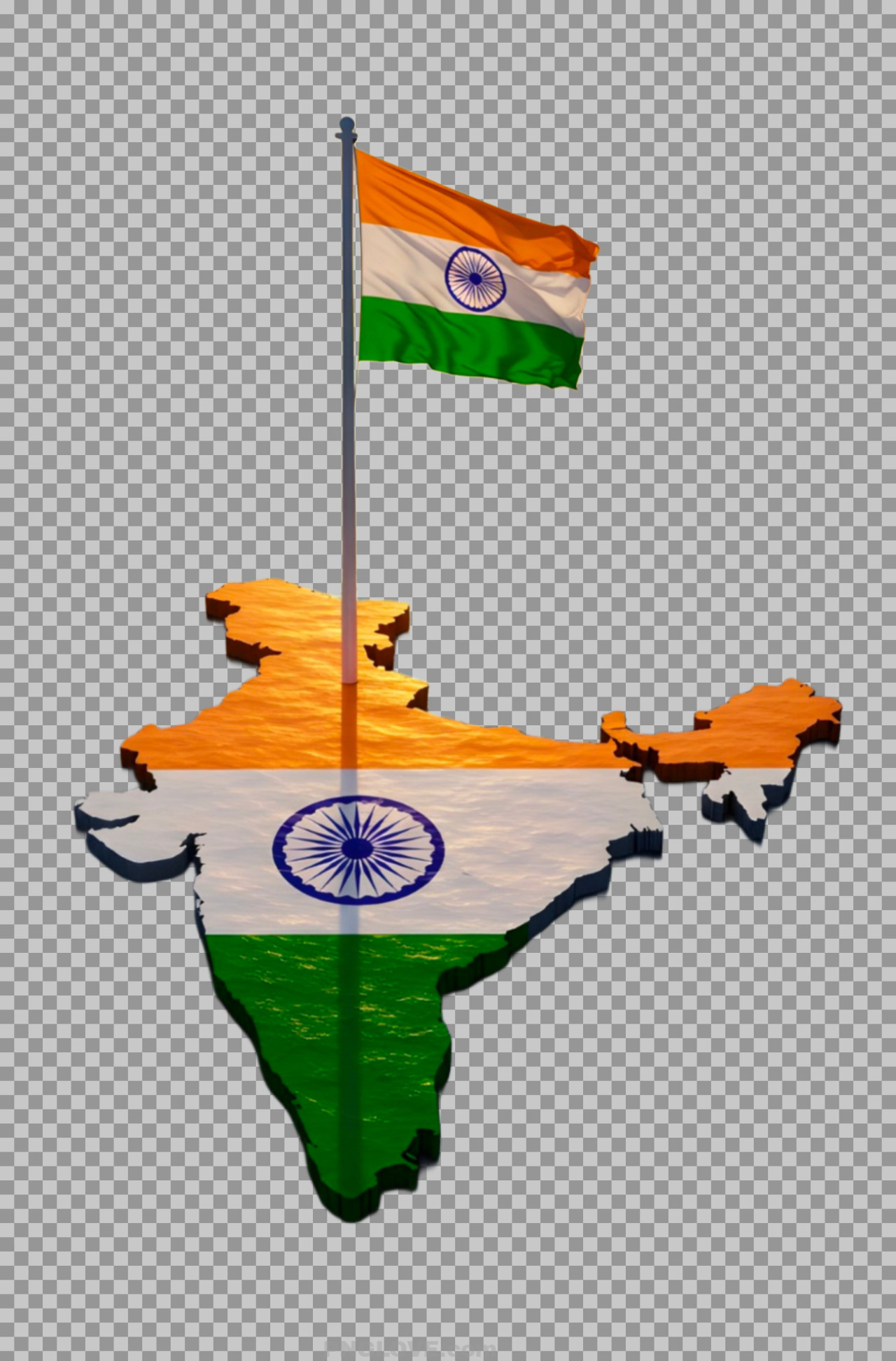 India Map PNG with National Flag | Tricolor Indian Map Transparent Image...