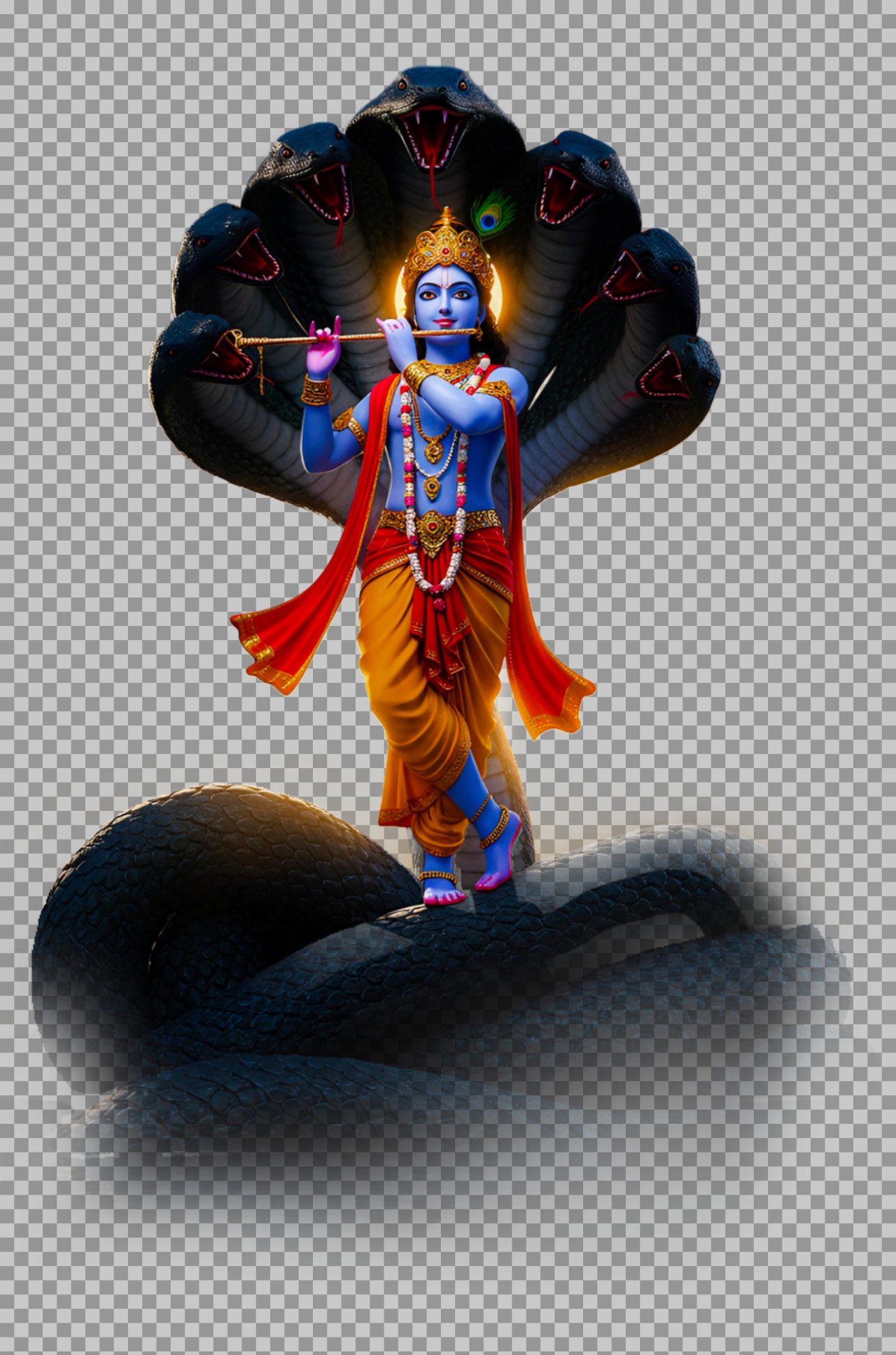 Krishna on Kaliya Naag PNG – Kaliya Daman Leela (Transparent) images